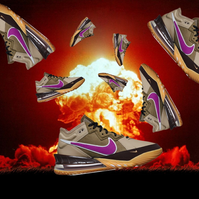 Nike x Atmos LeBron 18 Low Viotech 착용 스타일 - 1