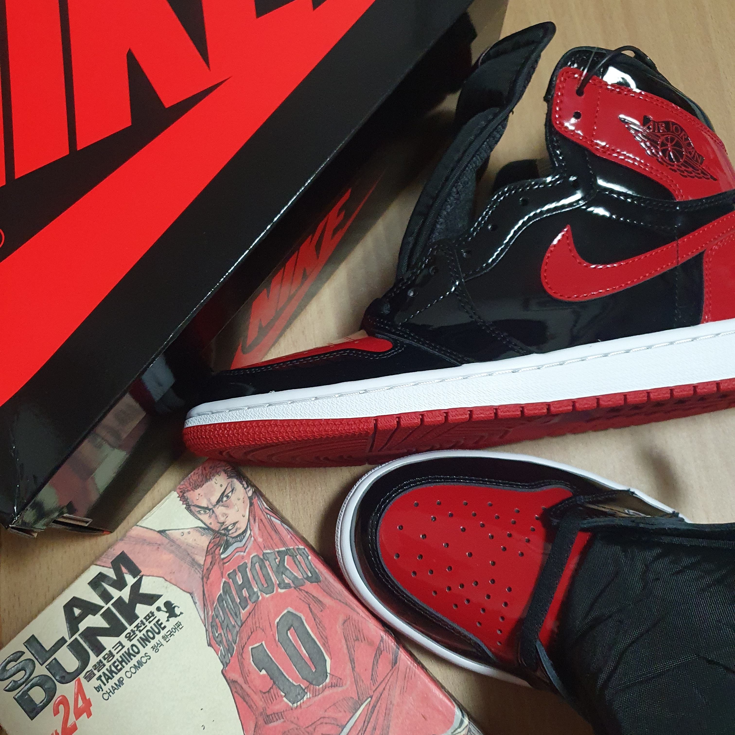 Jordan 1 Retro High OG Patent Bred 착용 스타일