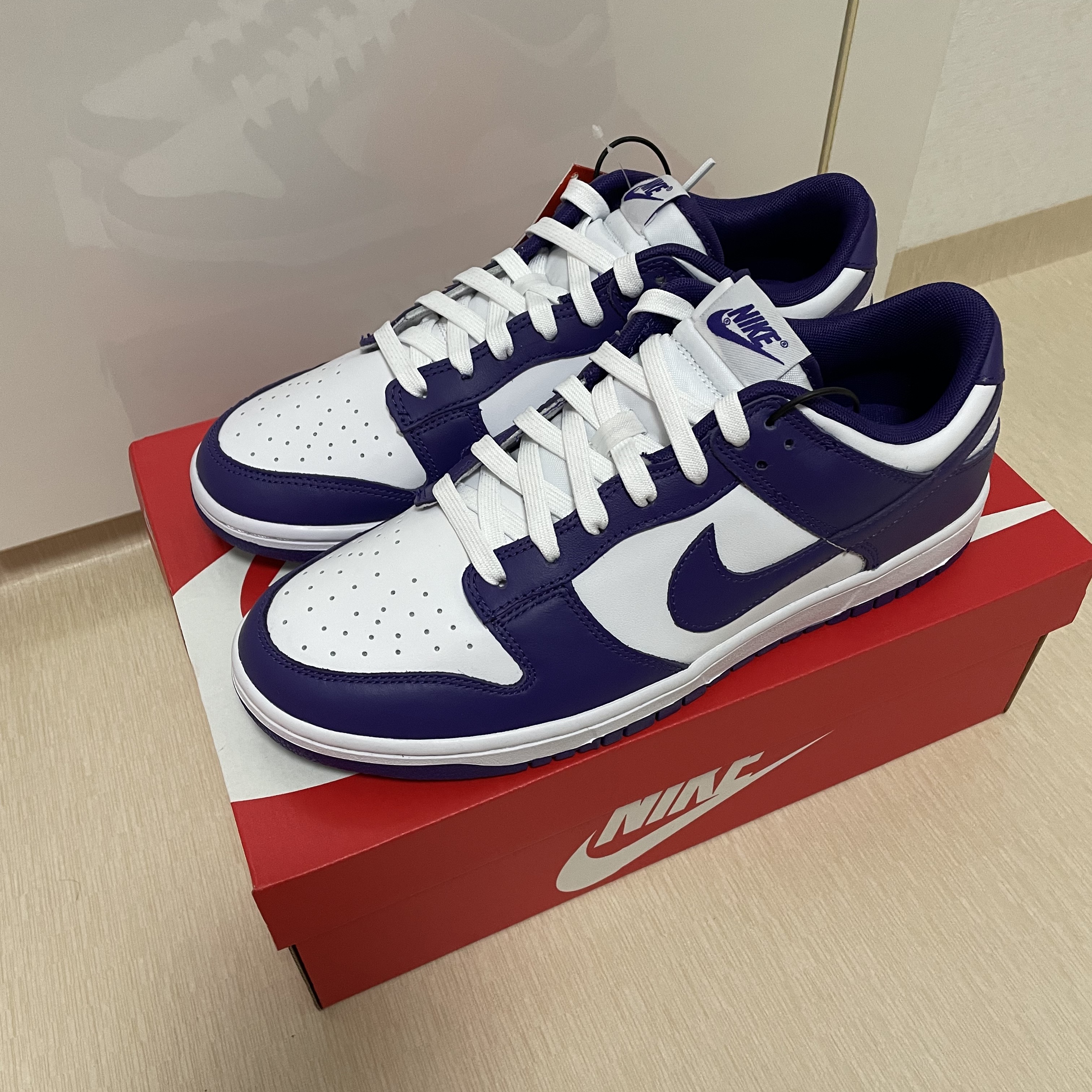 Nike Dunk Low Retro Championship Court Purple 착용 스타일 - 1