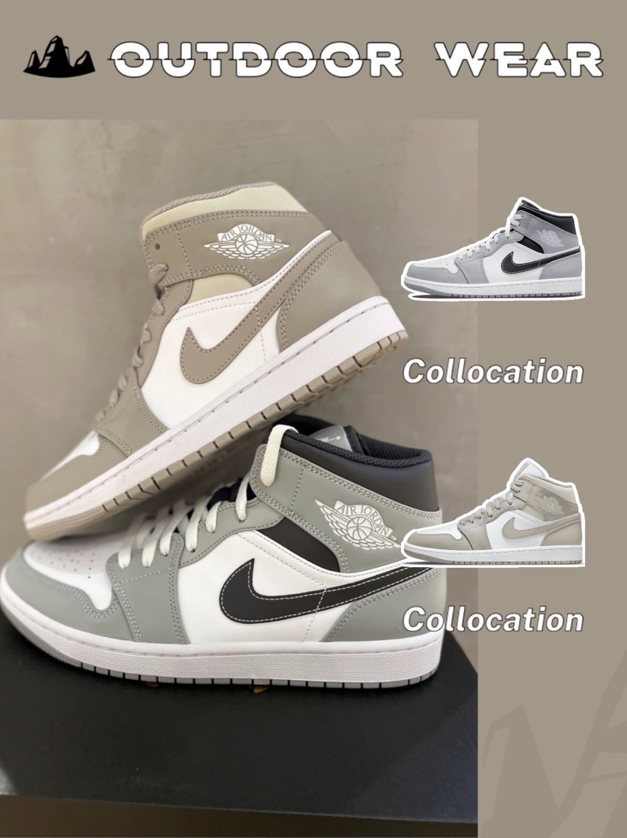 Jordan 1 Mid Light Smoke Grey Anthracite 착용 스타일 - 1