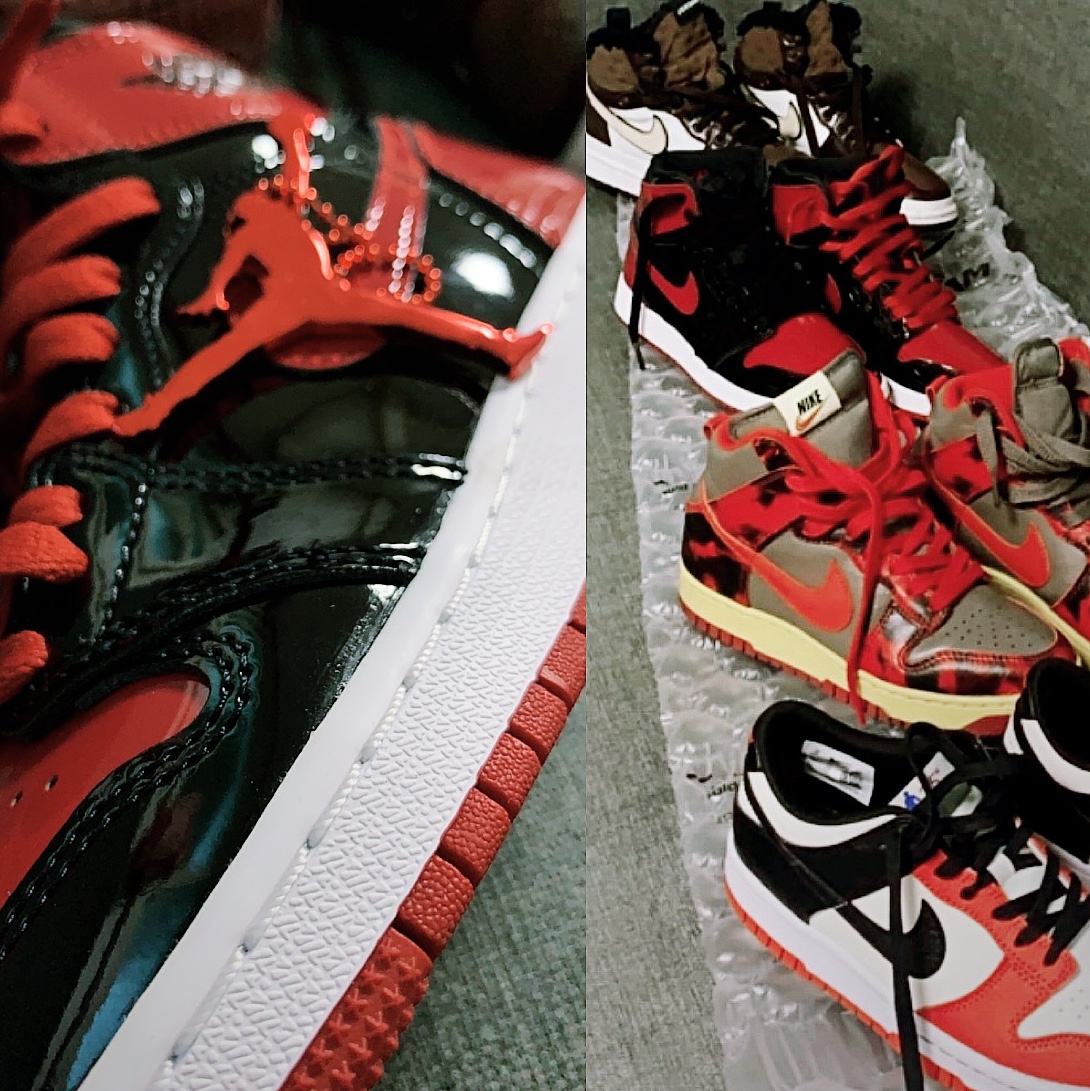 Jordan 1 Retro High OG Patent Bred, (GS) Jordan 1 Retro High OG Patent Bred 착용 스타일 - 2