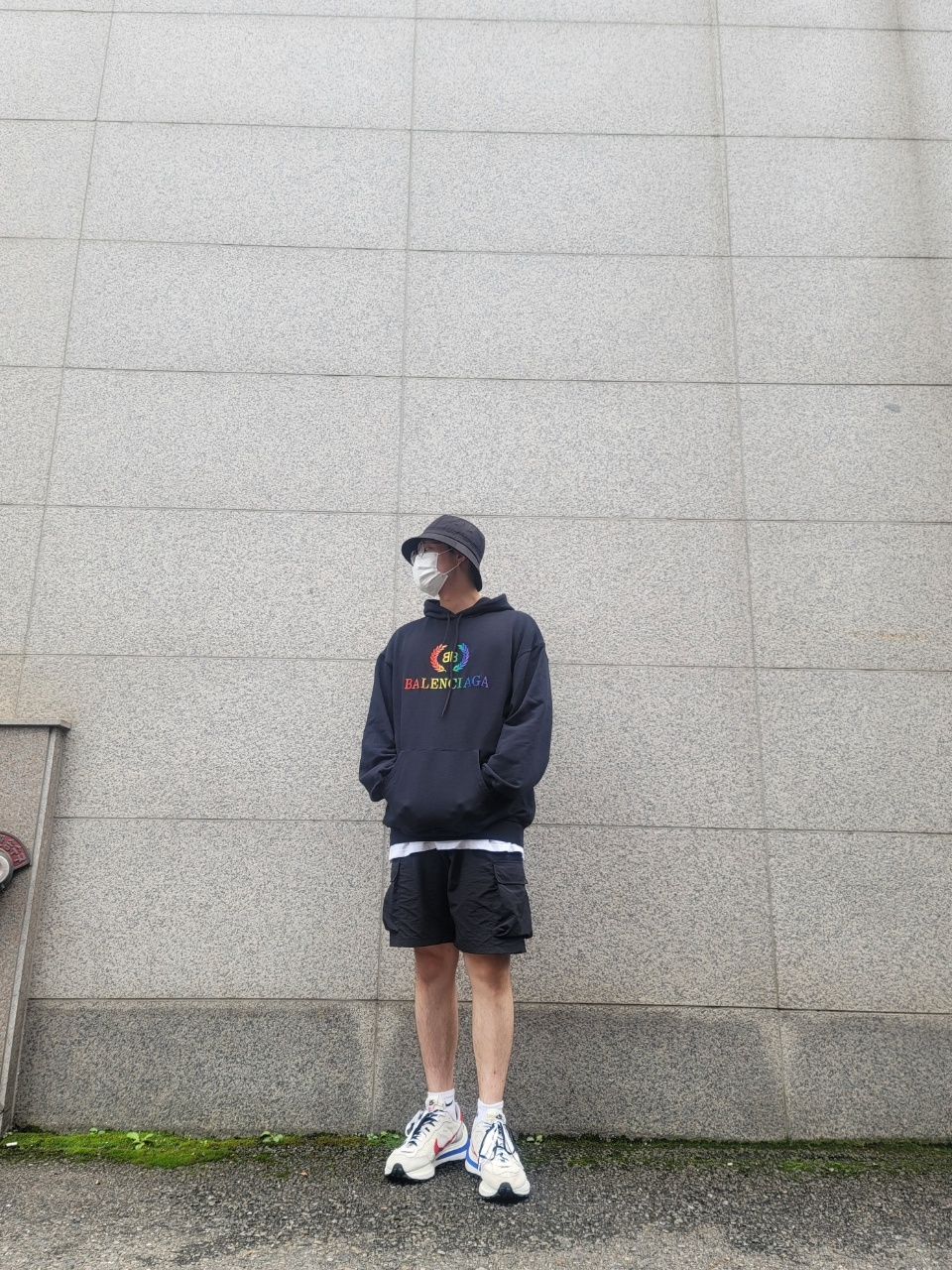 Nike x Sacai VaporWaffle Royal Fuchsia 착용 스타일