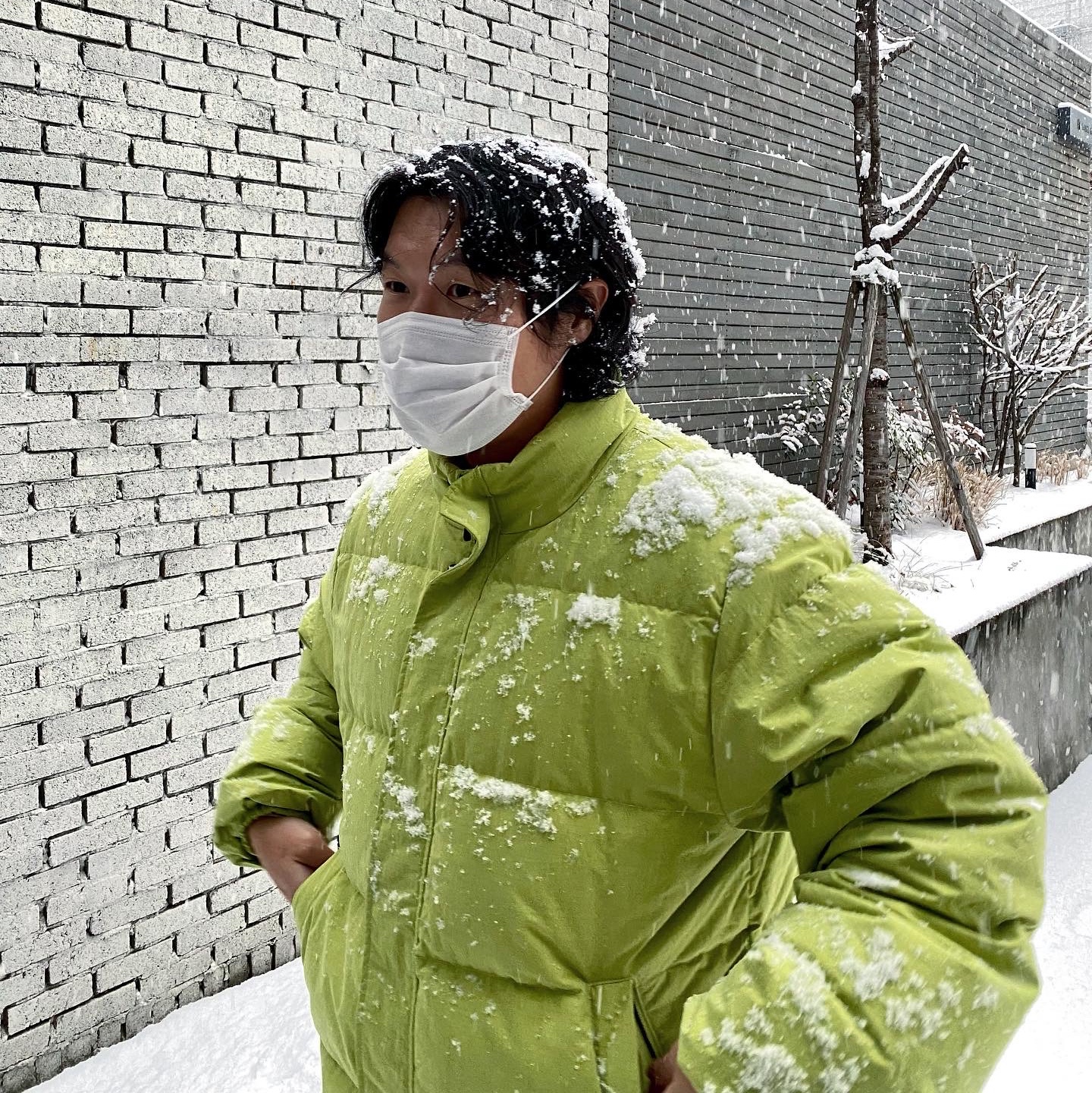 Stussy Ripstop Down Puffer Jacket Lime, Stussy Surplus Cargo Pants Black 착용 스타일 - 3