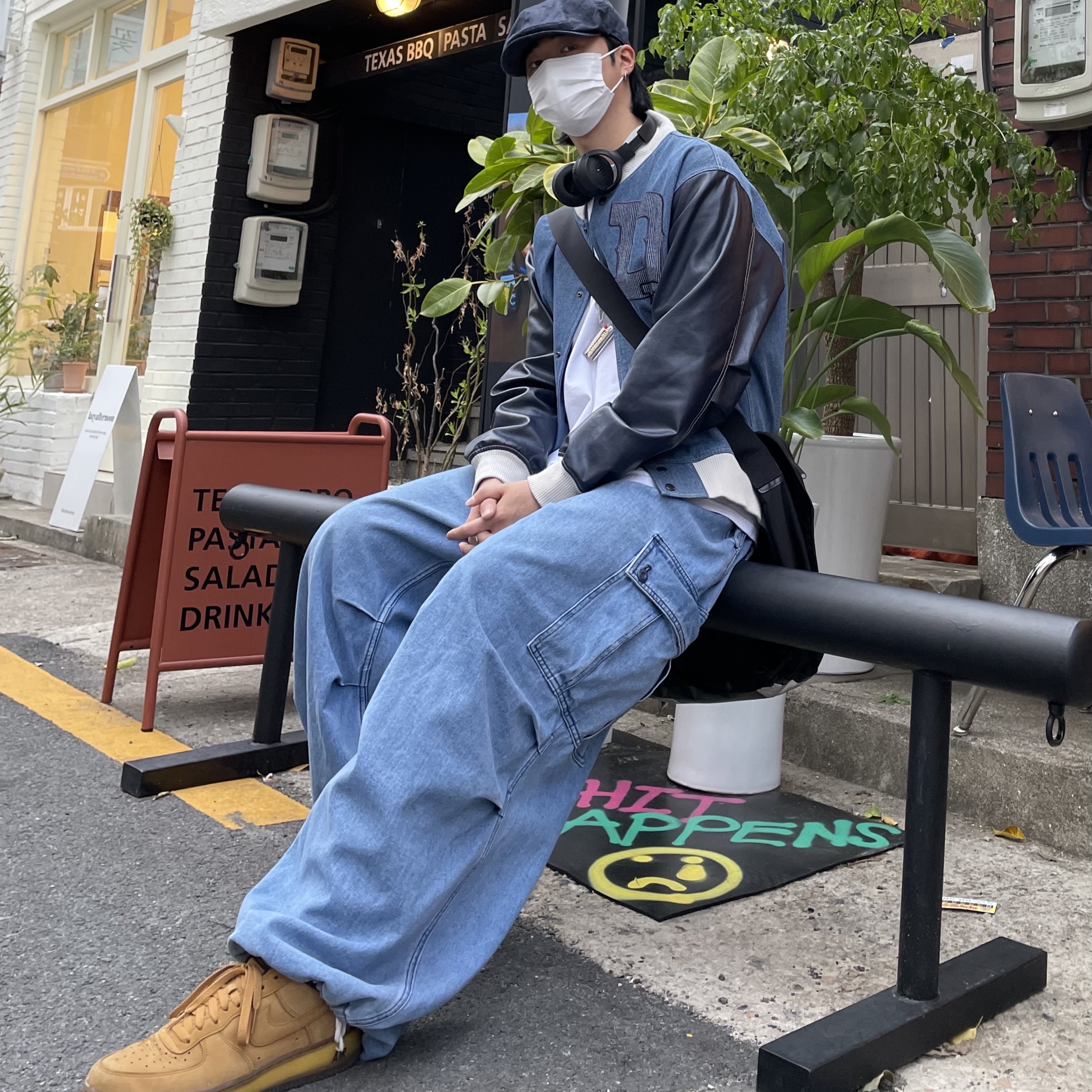 Nike Air Force 1 '07 WB Flax 착용 스타일