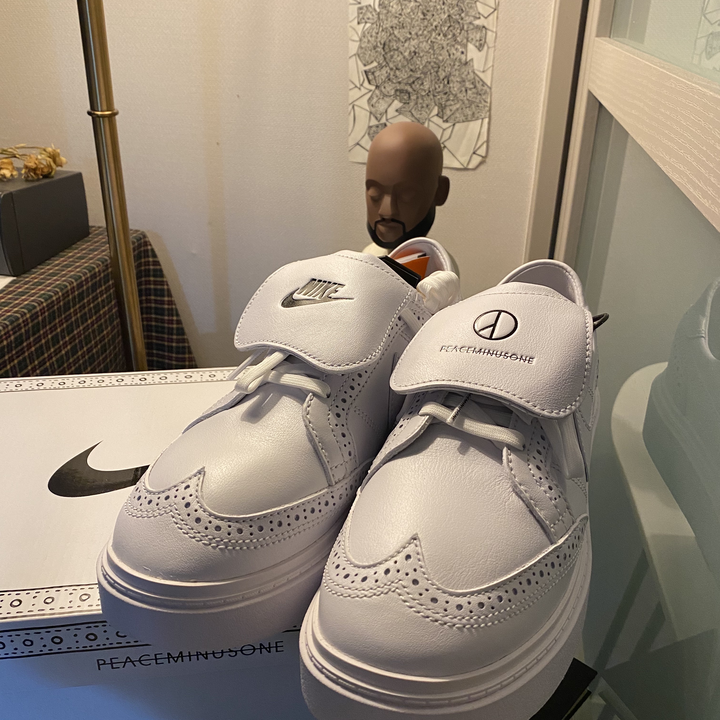Nike x Peaceminusone Kwondo1 White 착용 스타일 - 2