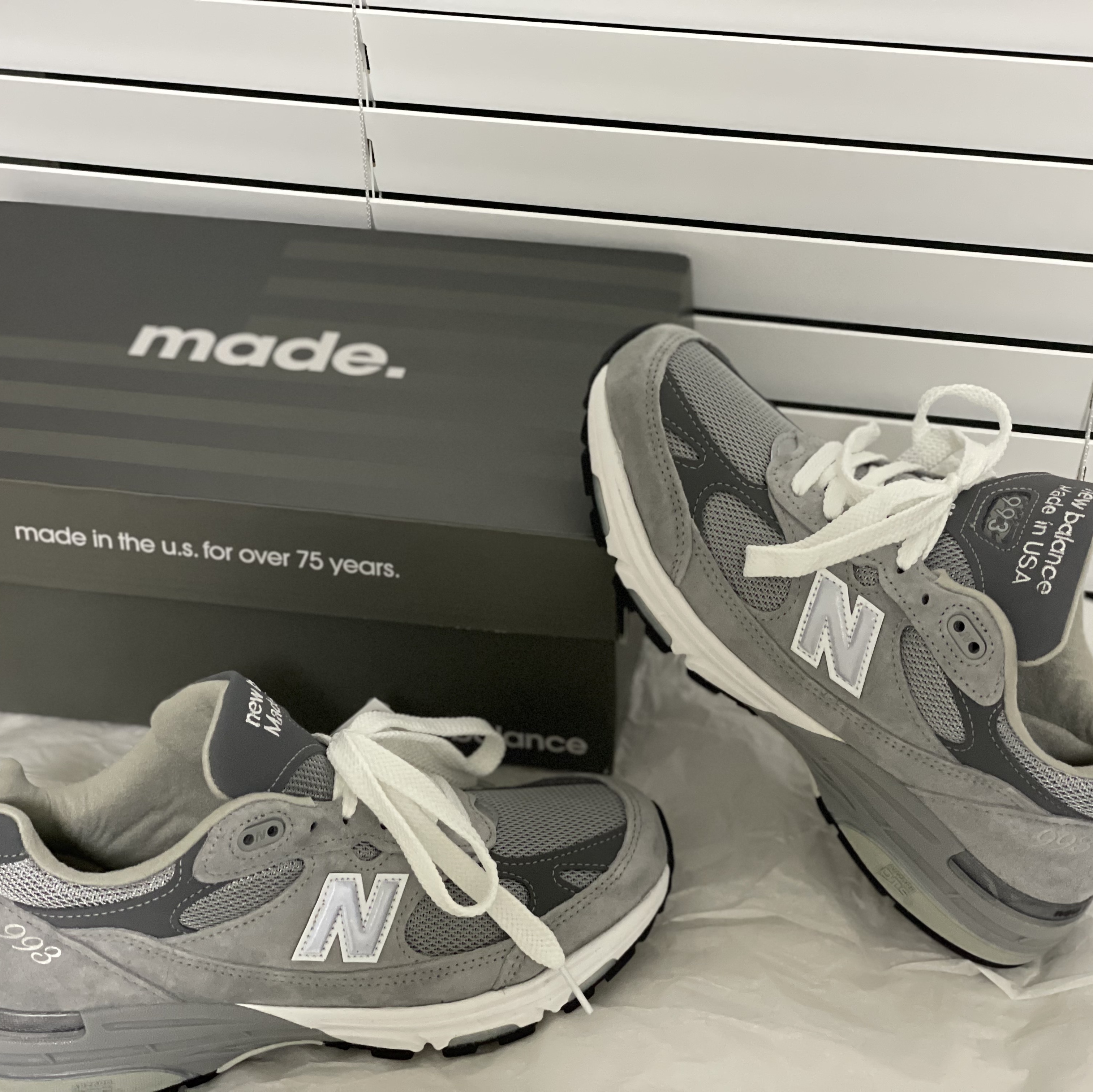 New Balance 993 Made in USA Grey - D Standard 착용 스타일 - 1