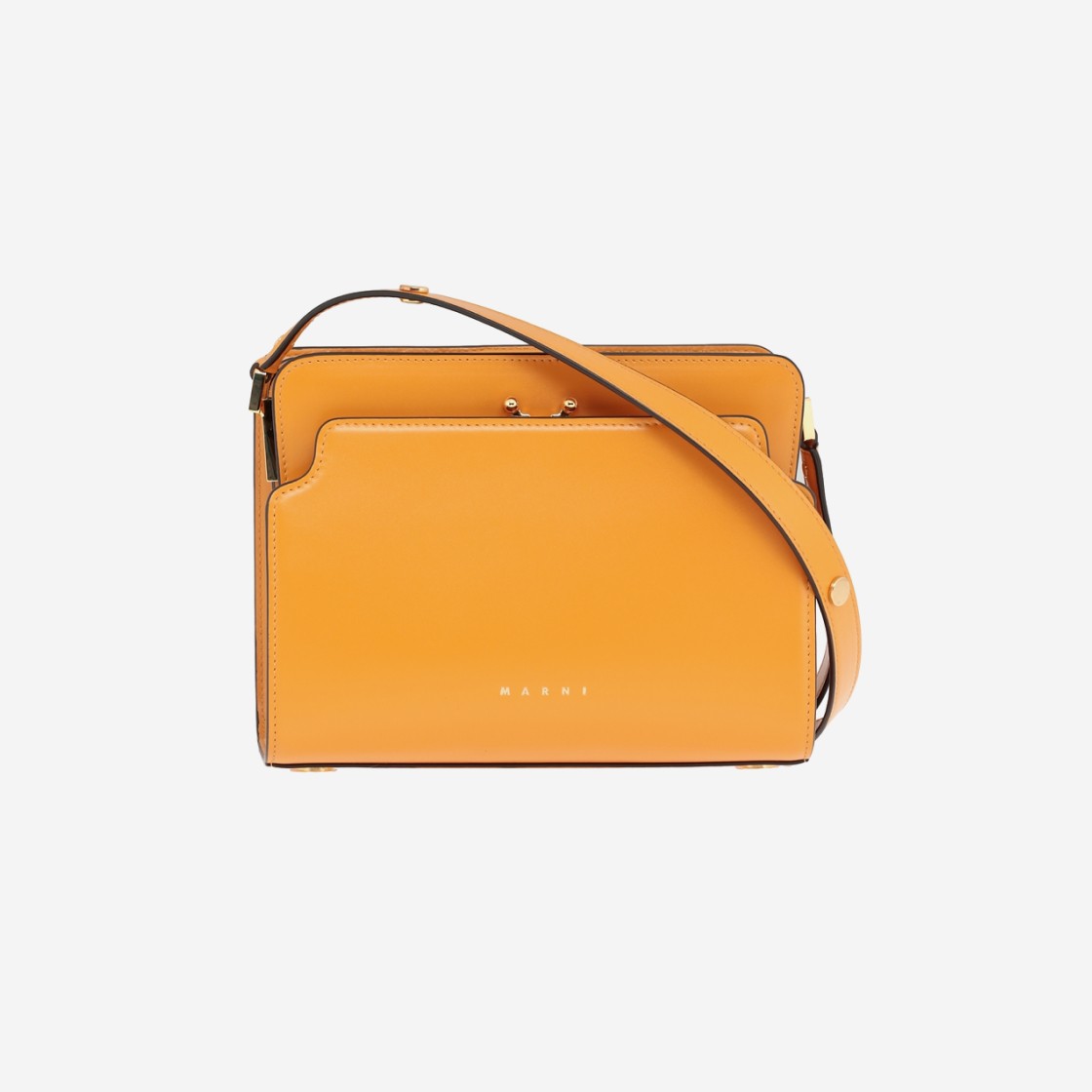 Marni Calfskin Medium Trunk Reverse Shoulder Bag Orange 상세 이미지 1