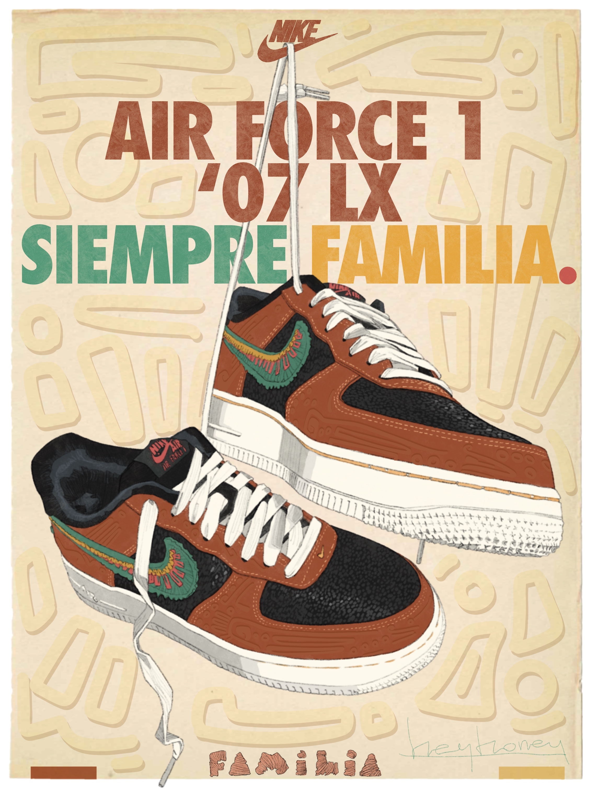 Nike Air Force 1 '07 LX Siempre Familia 착용 스타일 - 1
