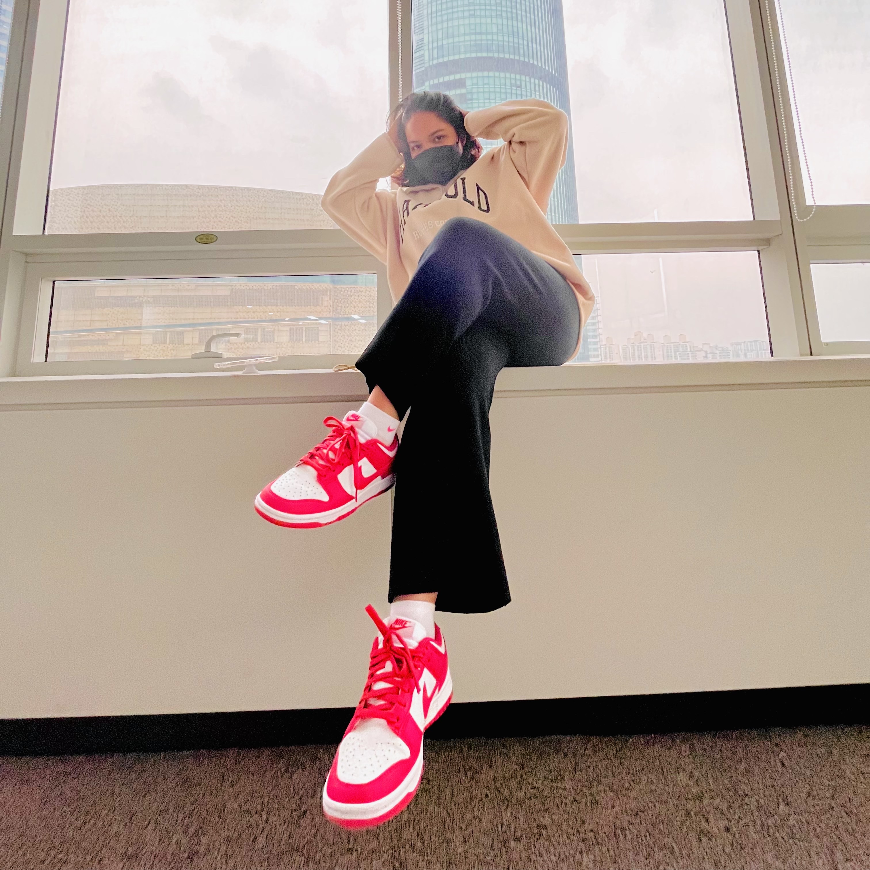 (W) Nike Dunk Low Archeo Pink 착용 스타일