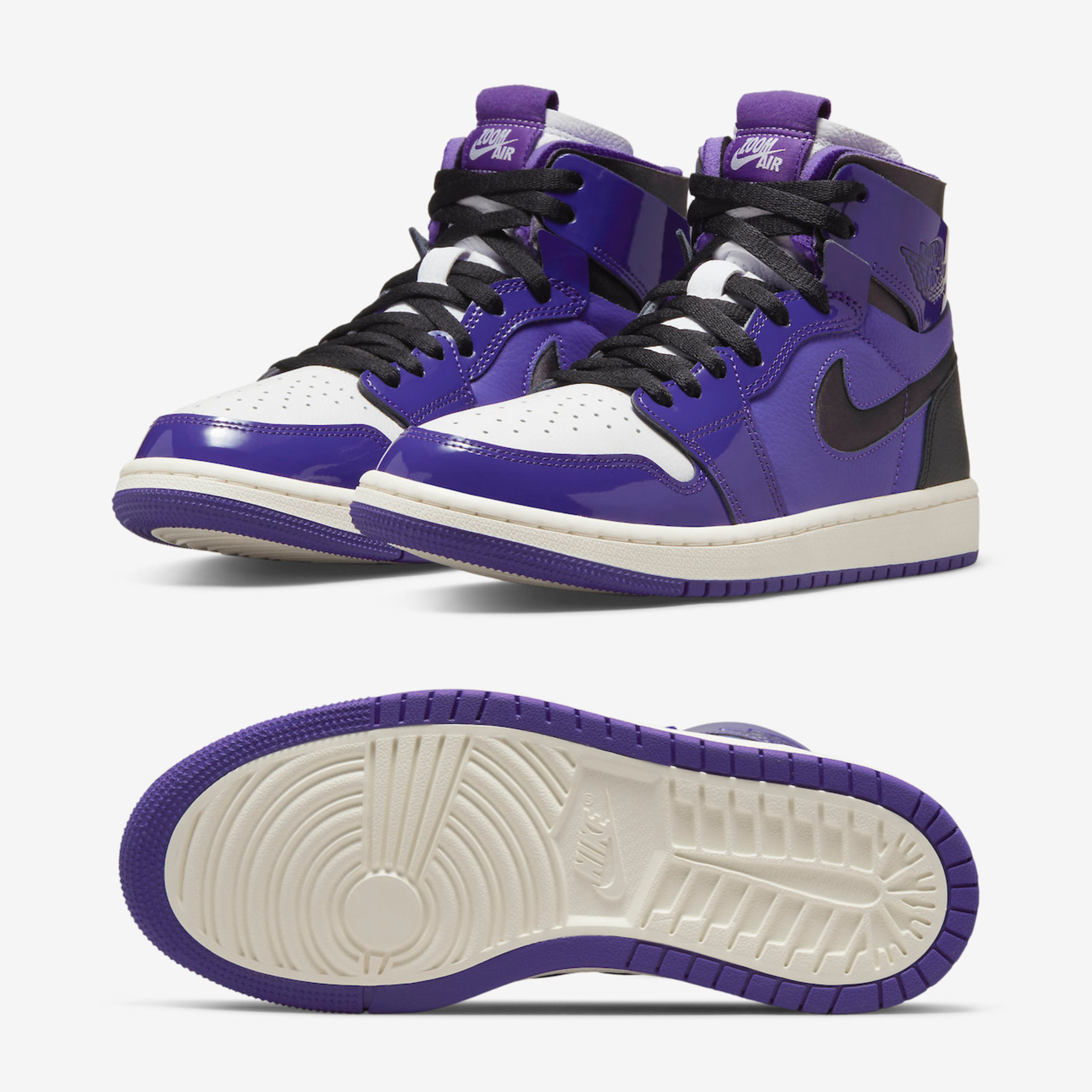 (W) Jordan 1 Zoom Air CMFT Purple Black 착용 스타일 - 2