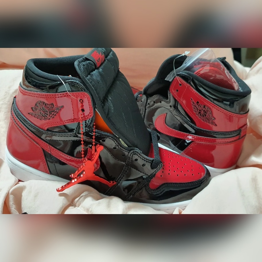 Jordan 1 Retro High OG Patent Bred 착용 스타일 - 1