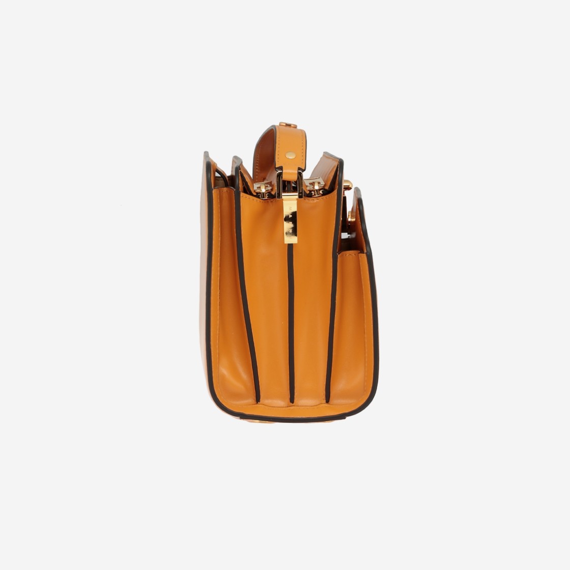 Marni Calfskin Medium Trunk Reverse Shoulder Bag Orange 상세 이미지 2