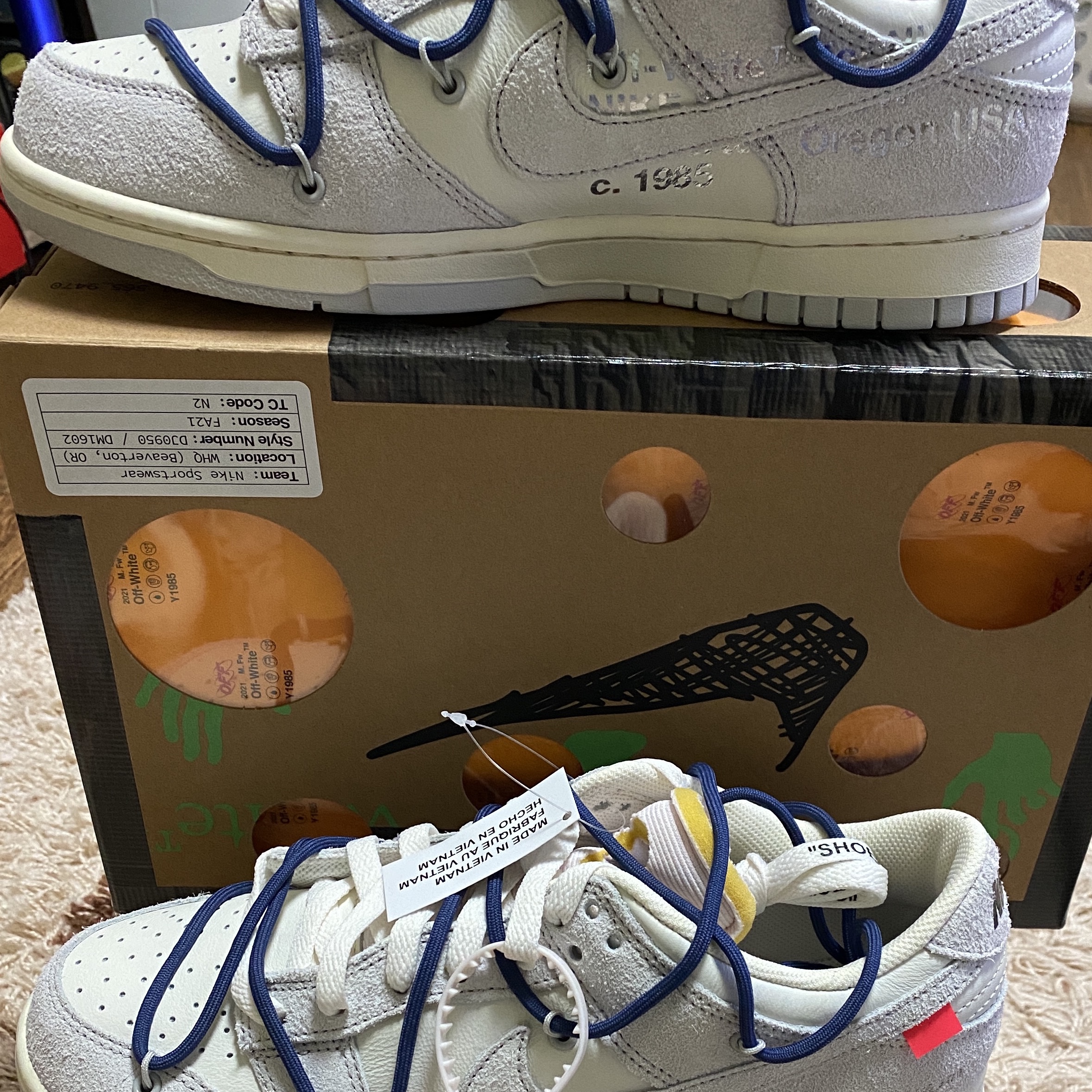 Nike x Off-White Dunk Low The 50 - Lot 18 착용 스타일 - 3