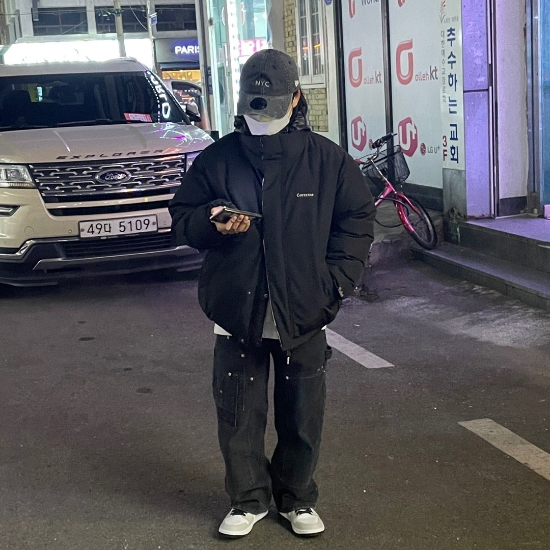 (W) Jordan 1 Mid Grey Fog 착용 스타일 - 1