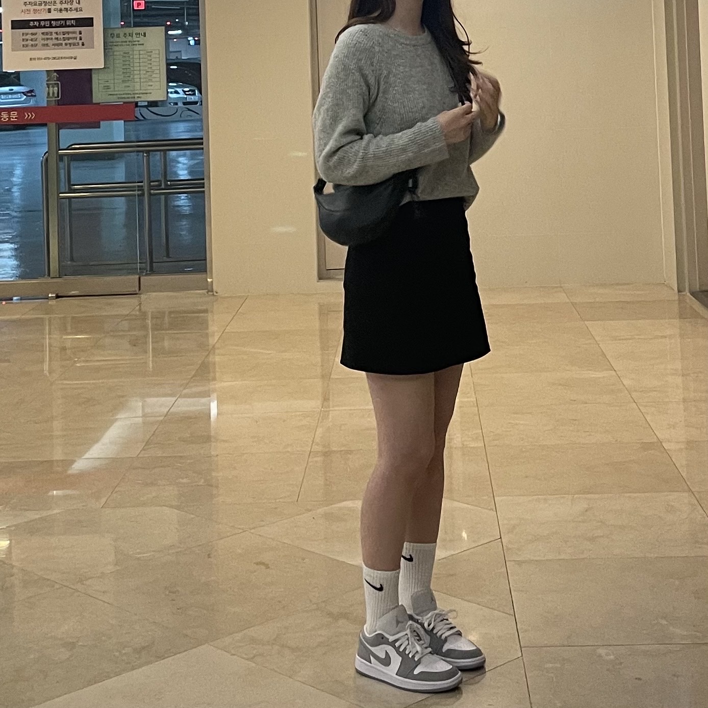 (W) Jordan 1 Low White Wolf Grey 착용 스타일
