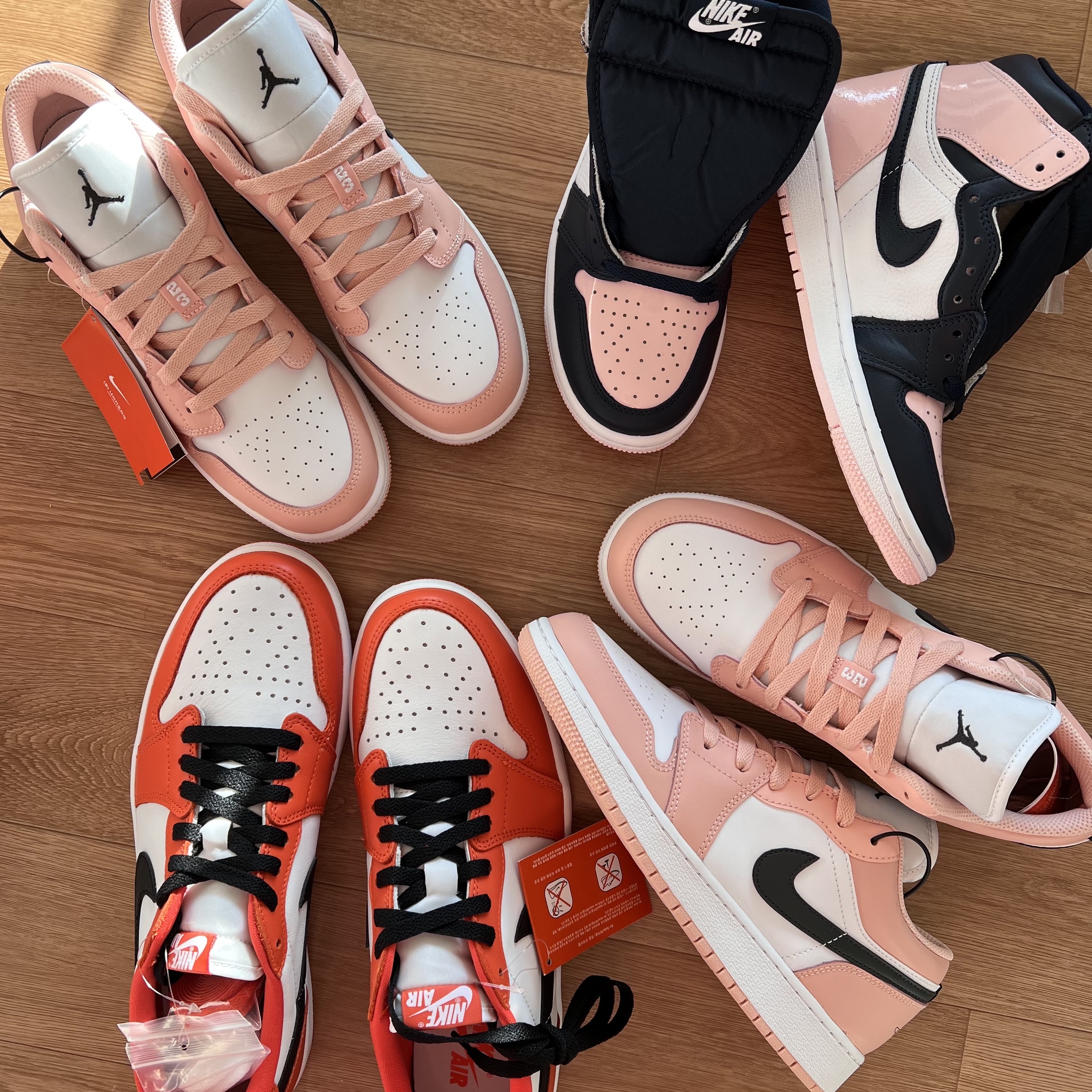 (GS) Jordan 1 Low Light Arctic Pink, Jordan 1 Low OG Starfish 착용 스타일