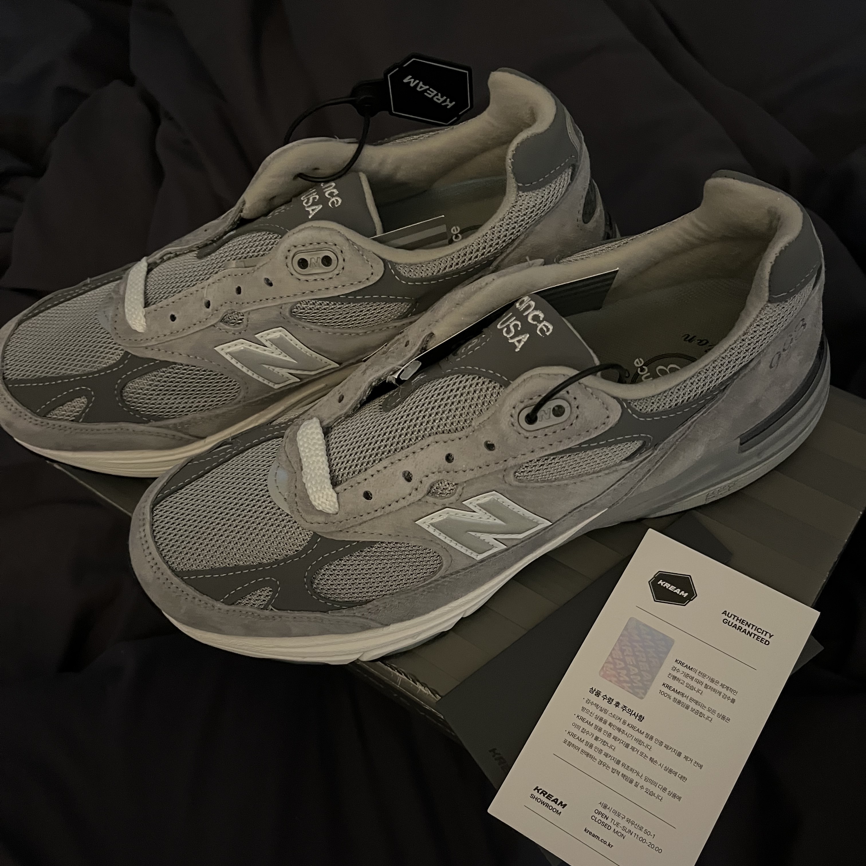 New Balance 993 Made in USA Grey - D Standard 착용 스타일 - 3