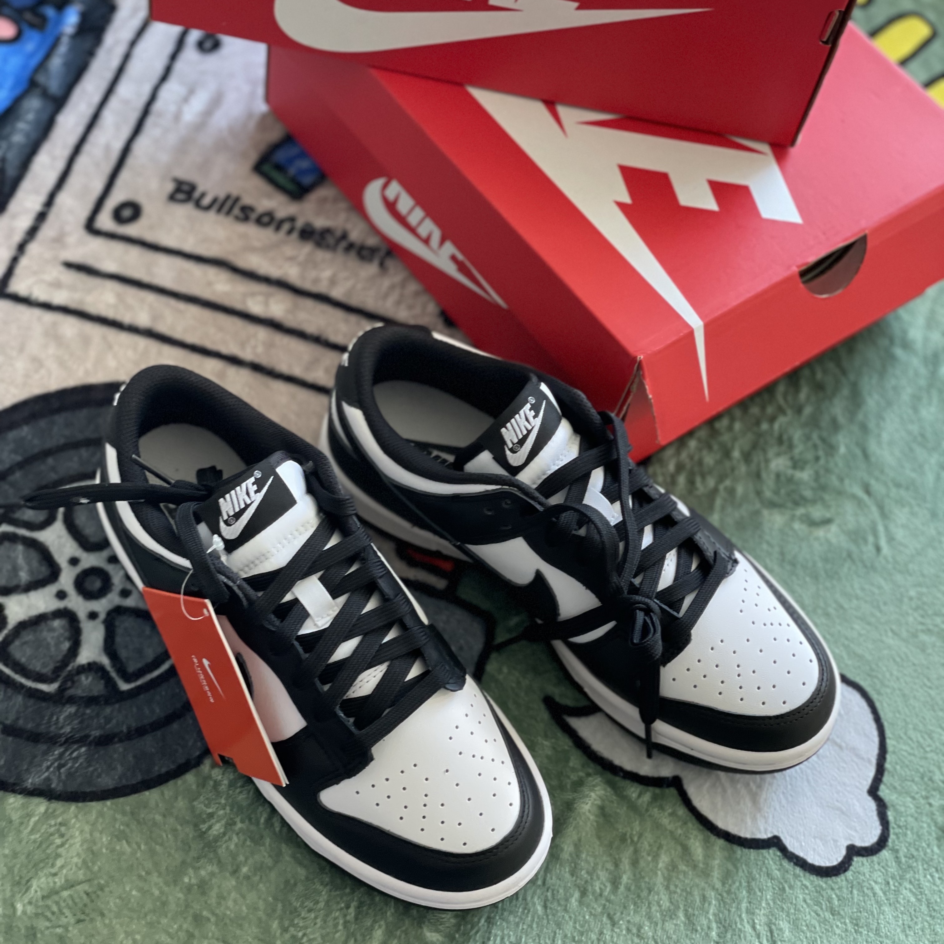 Nike Dunk Low Retro Black, (W) Nike Dunk Low Black 착용 스타일 - 2