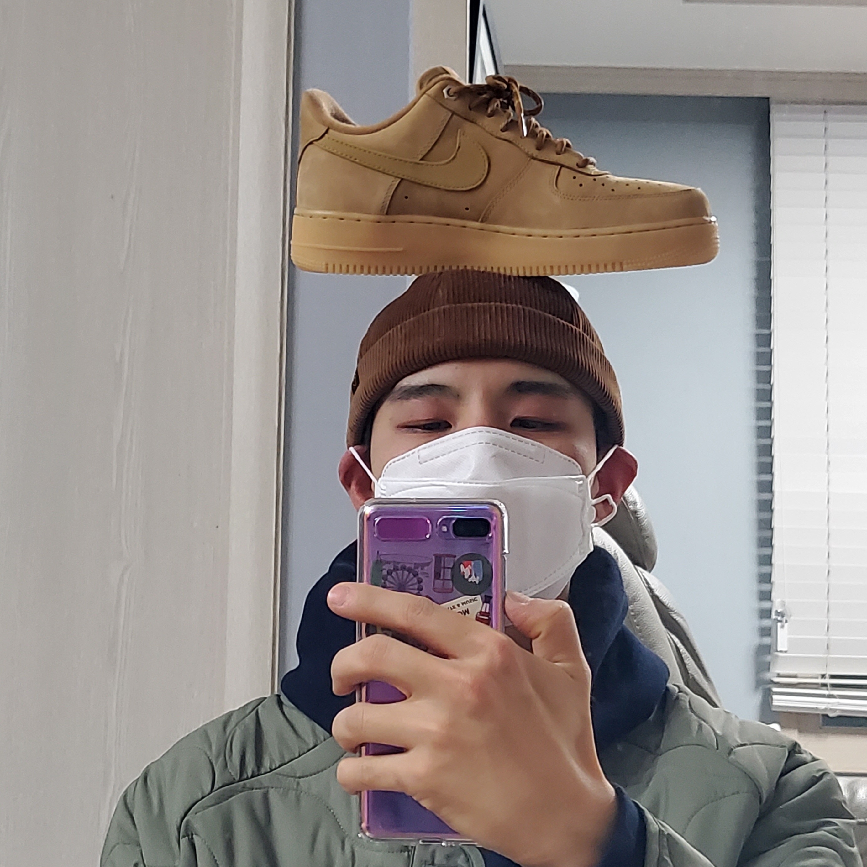 Nike Air Force 1 '07 WB Flax 착용 스타일 - 1