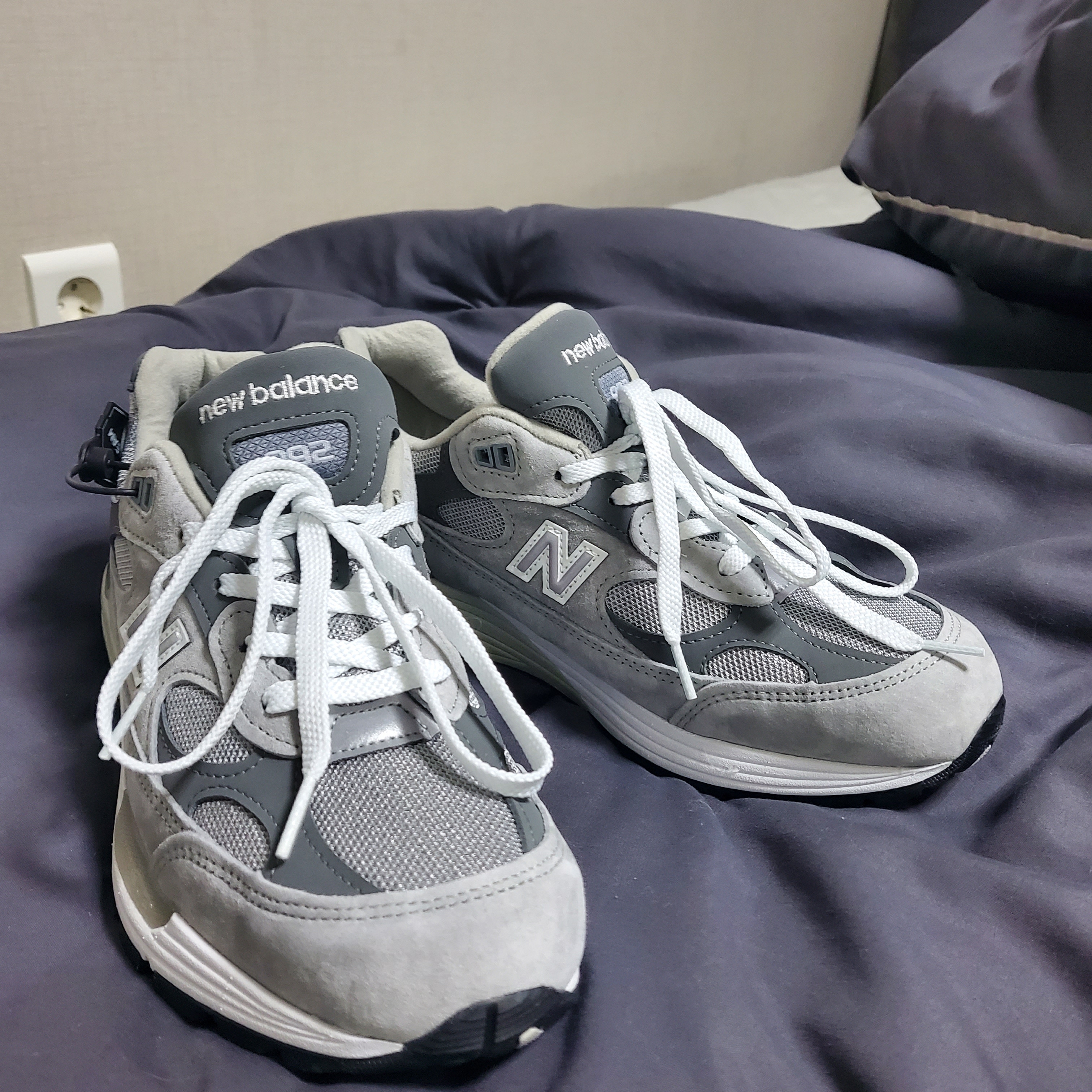 New Balance 992 Made in USA Grey - D Standard 착용 스타일 - 1