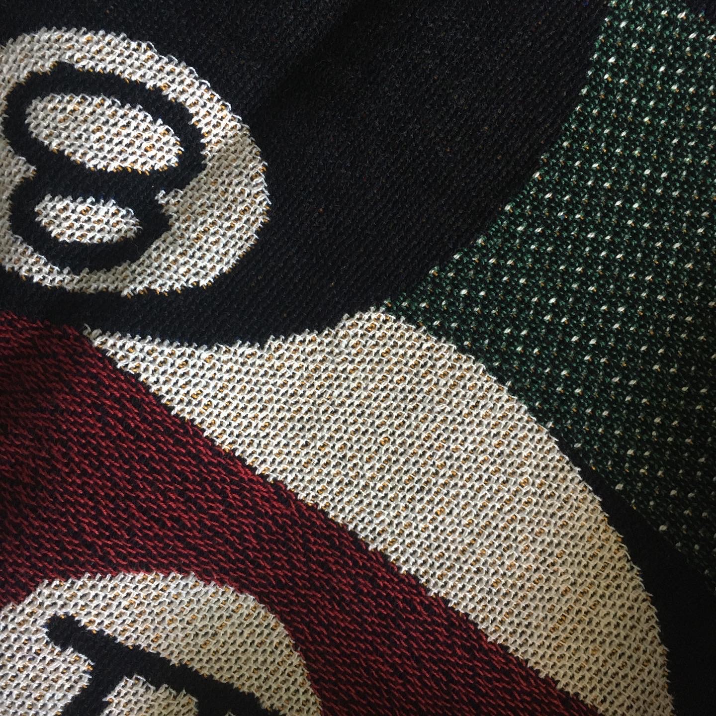 Stussy Billiards Tapestry Blanket Green 착용 스타일 - 2