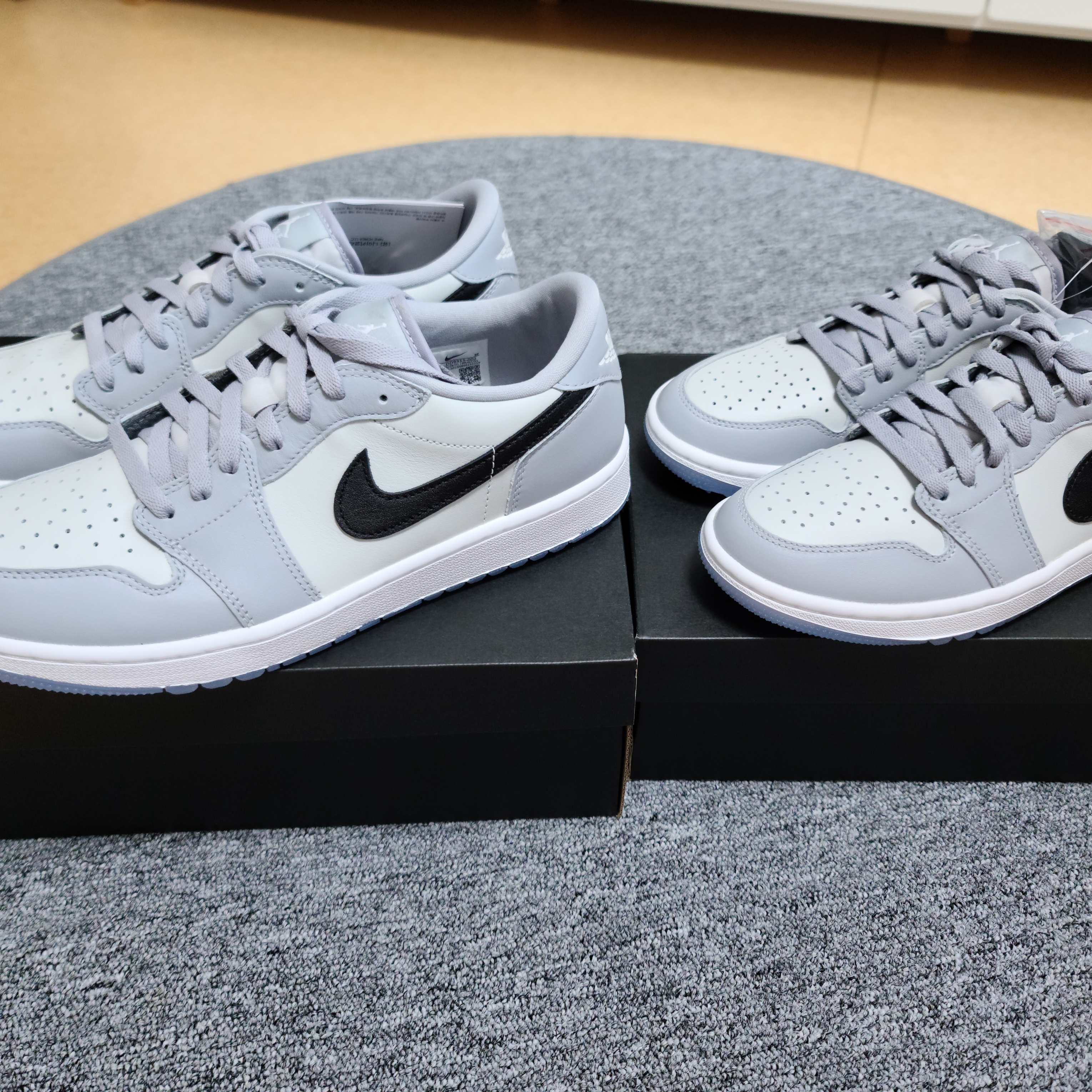 Jordan 1 Low Golf Wolf Grey, Jordan 1 Low Golf Shadow 착용 스타일 - 3
