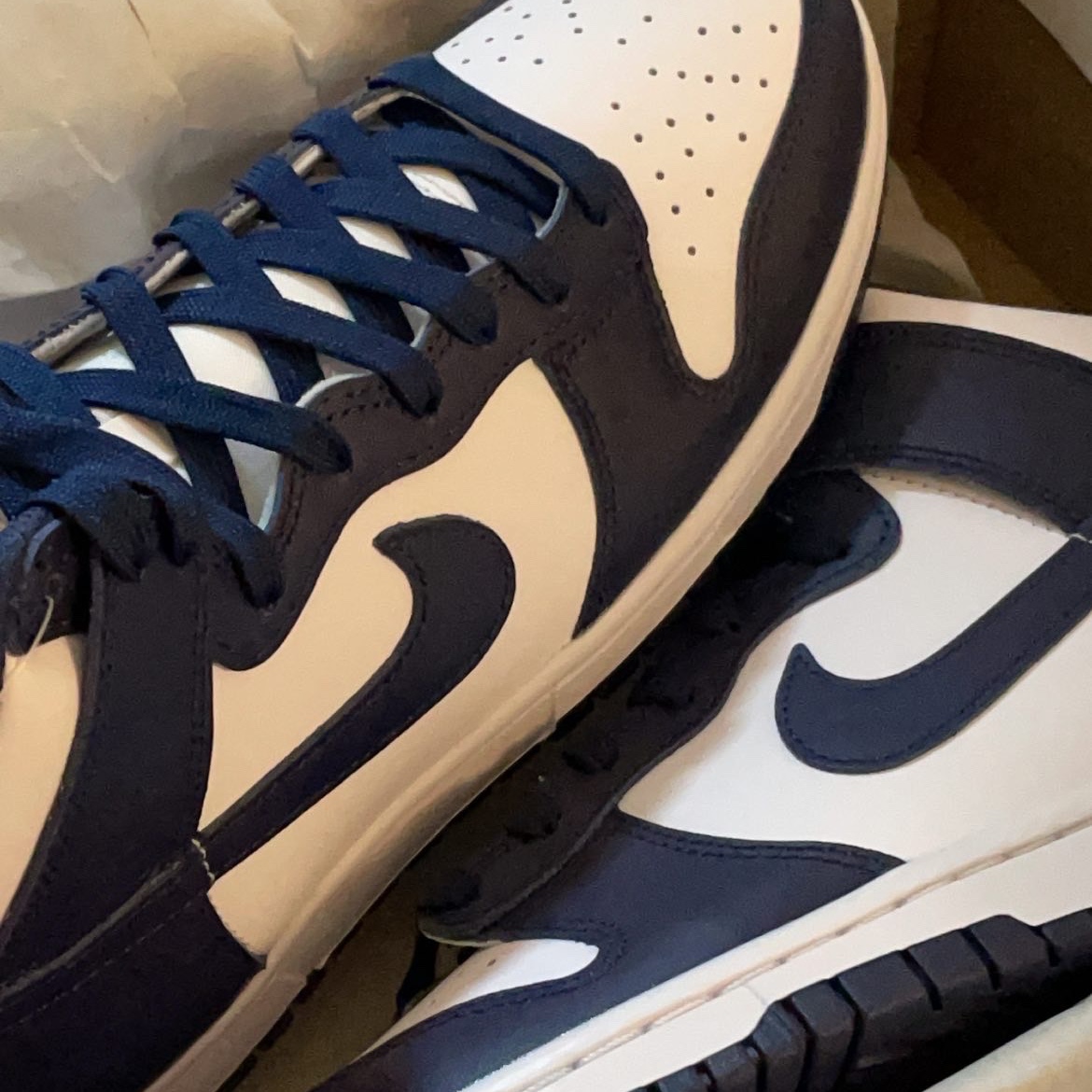 Nike Dunk High Retro Championship Navy 착용 스타일