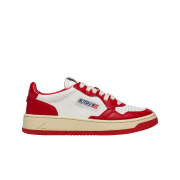 Autry Medalist Low Leather Sneakers Red White