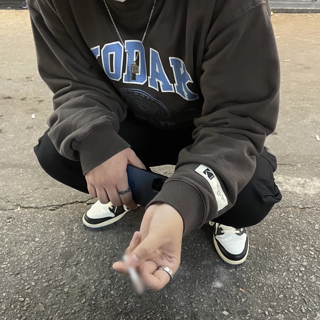 Jordan 1 x Travis Scott x Fragment Retro Low OG SP Military Blue 착용 스타일