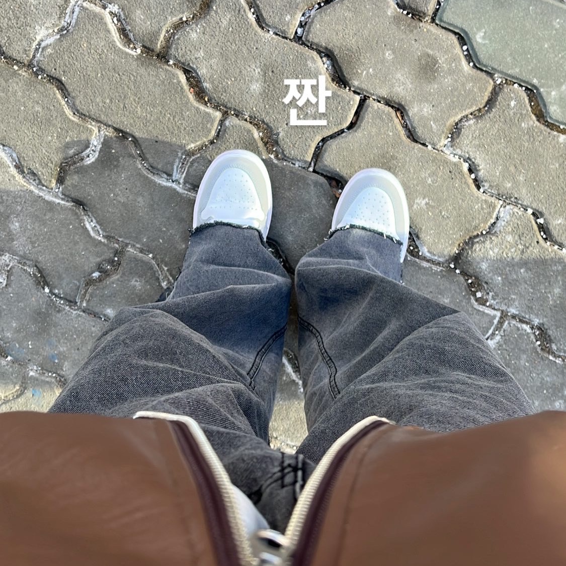 (W) Jordan 1 Low White Wolf Grey 착용 스타일