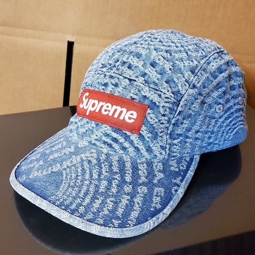 Supreme Circles Jacquard Denim Camp Cap Blue - 21FW 착용 스타일
