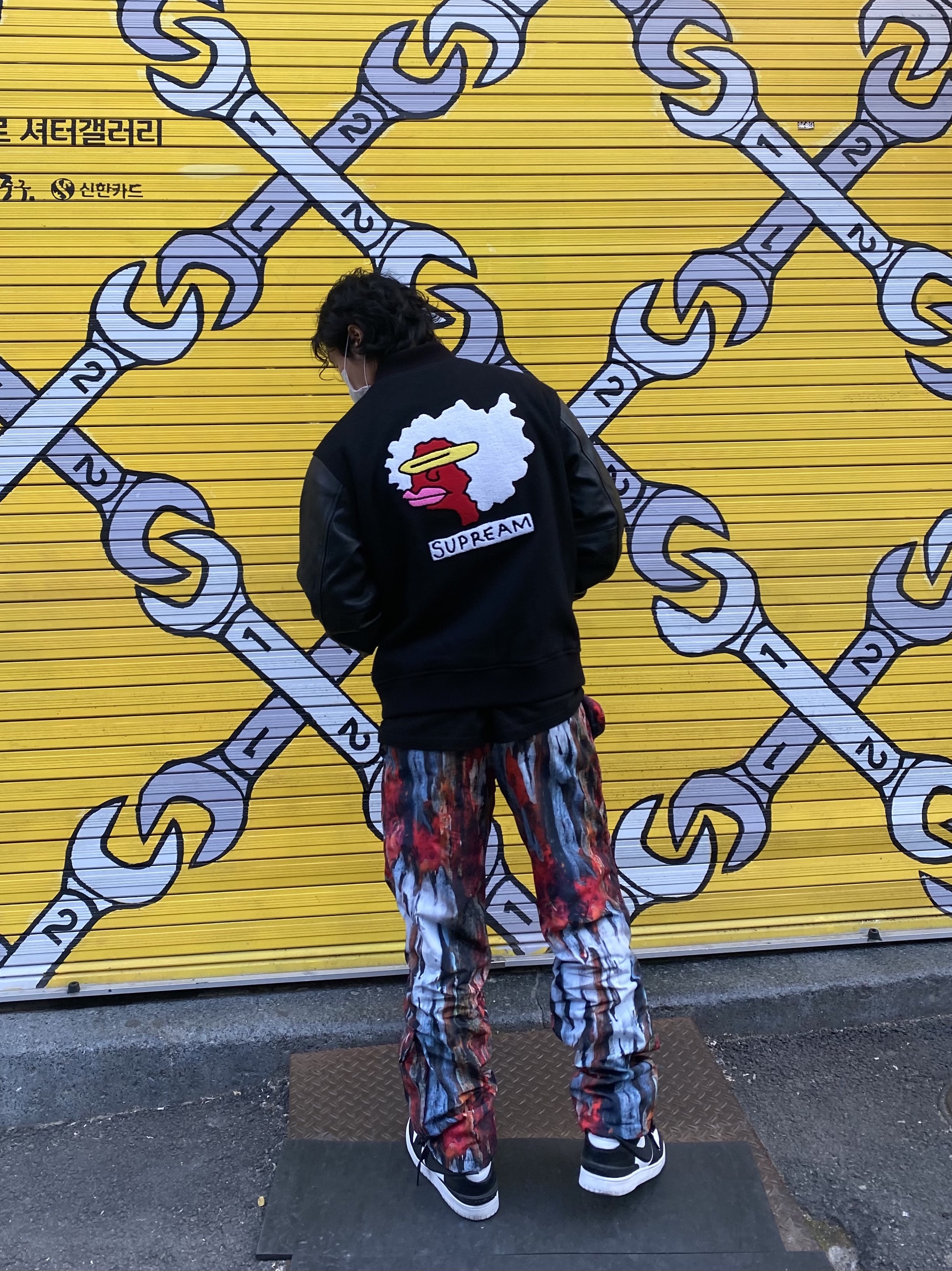 Palace Utility Pants Tree Bark - 21FW, Nike x Ambush Dunk High Black 착용 스타일 - 1