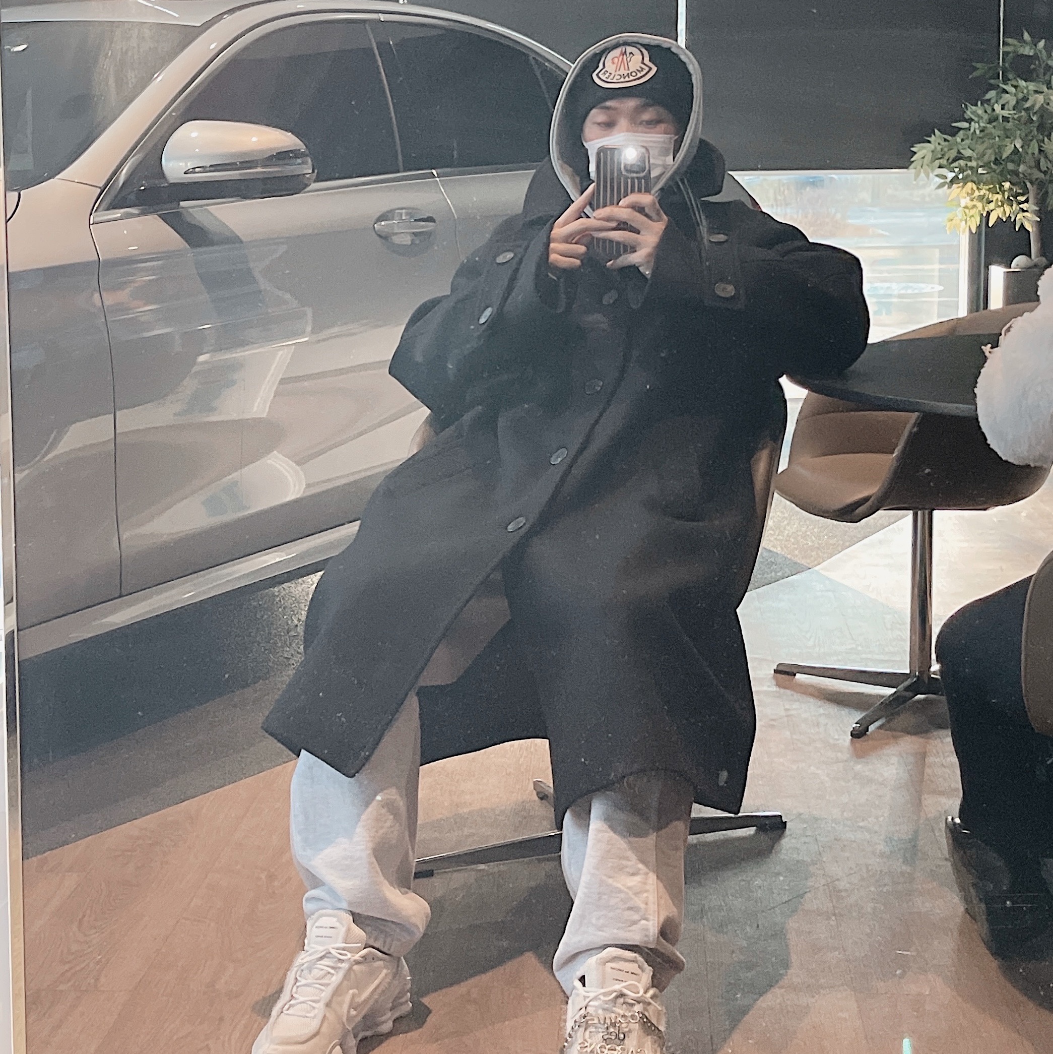 (W) Nike x Comme des Garcons Shox TL White 착용 스타일 - 2