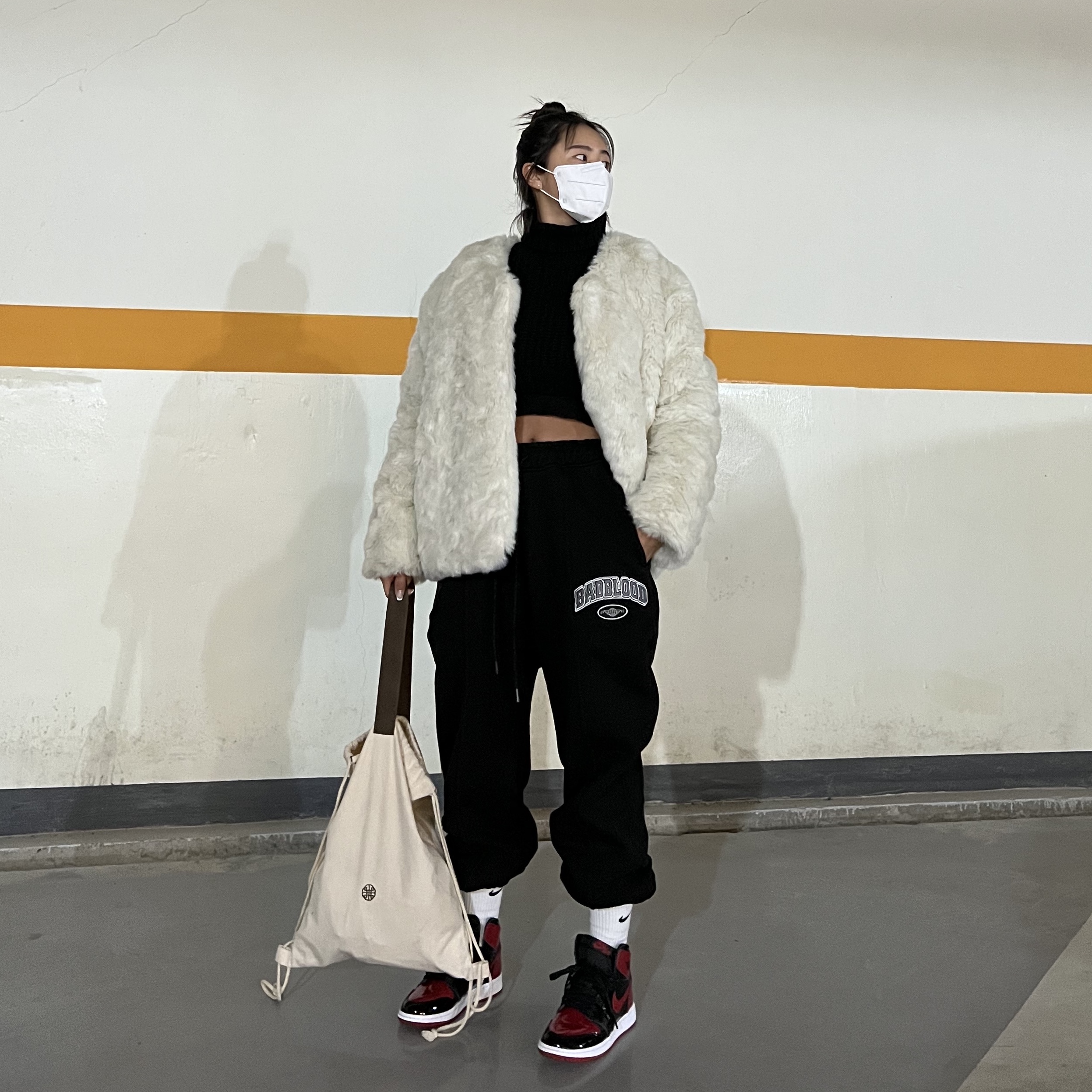 Jordan 1 Retro High OG Patent Bred, (GS) Jordan 1 Retro High OG Patent Bred 착용 스타일