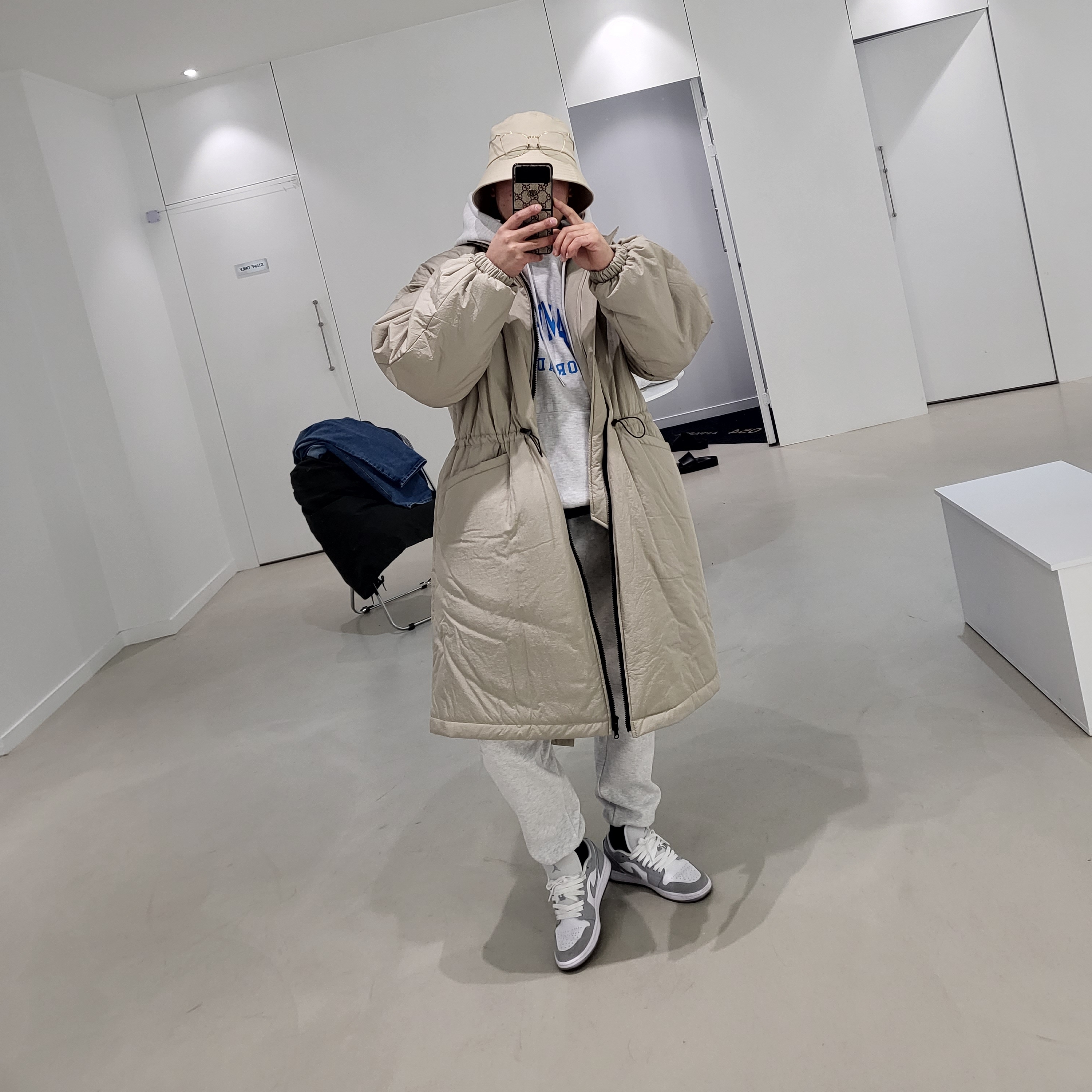 (W) Jordan 1 Low White Wolf Grey 착용 스타일