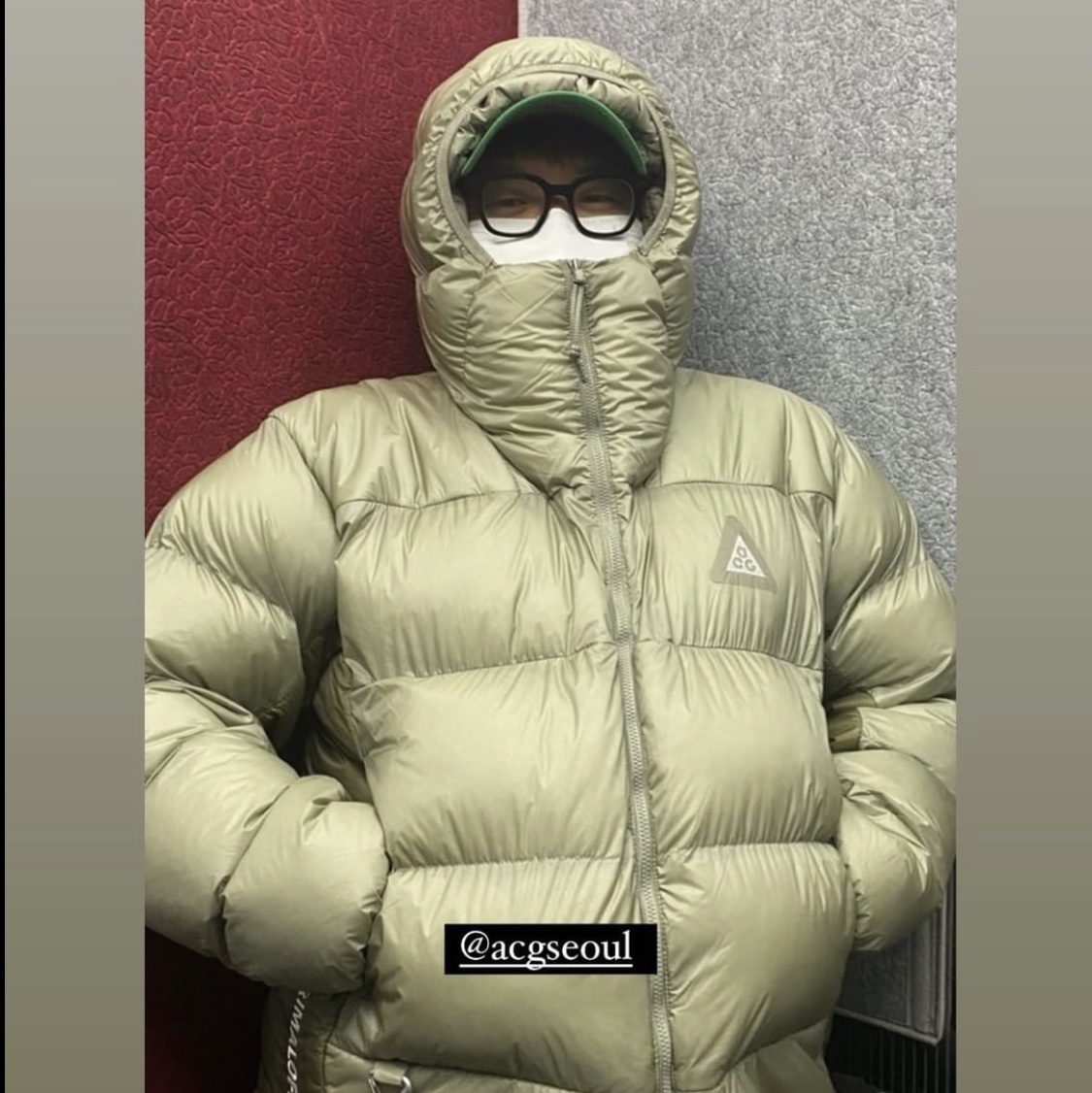 Nike ACG Therma-Fit ADV Lunar Lake Puffer Jacket Light Army - Asia 착용 스타일