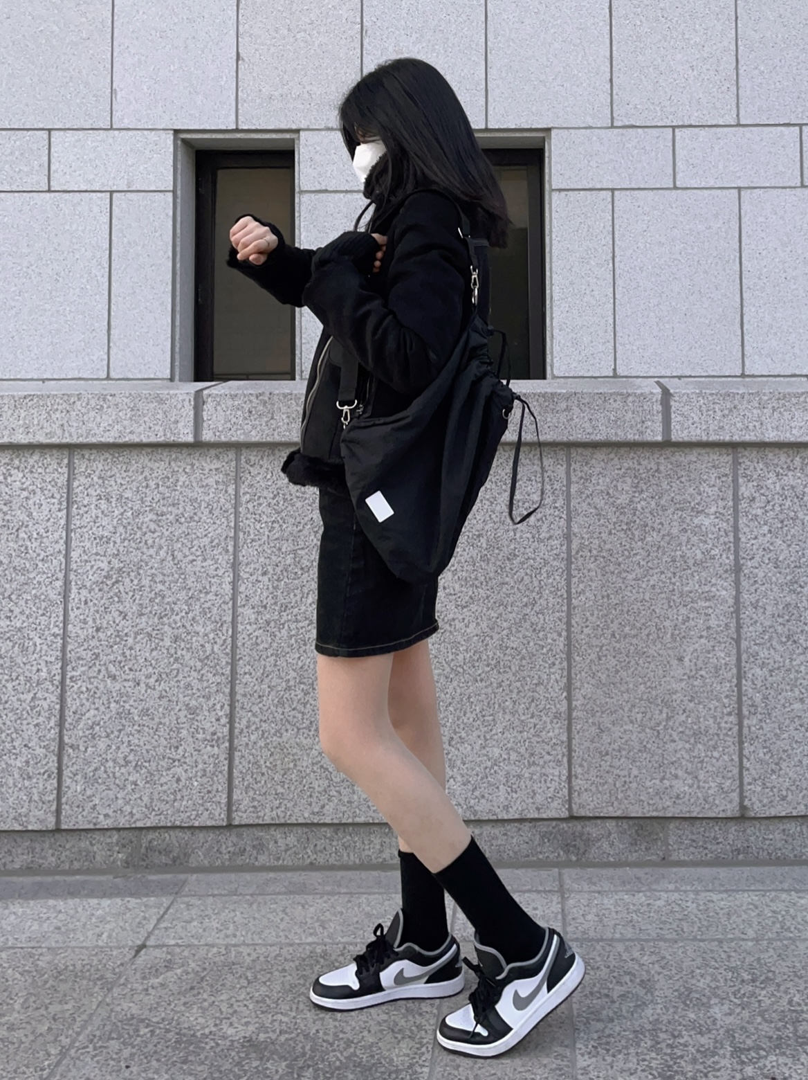 Jordan 1 Low Black Particle Grey, (GS) Jordan 1 Low Black Particle Grey 착용 스타일
