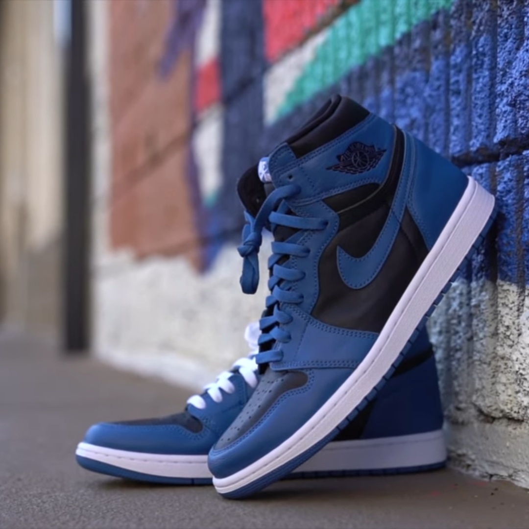 Jordan 1 Retro High OG Dark Marina Blue, (GS) Jordan 1 Retro High OG Dark Marina Blue 착용 스타일 - 4