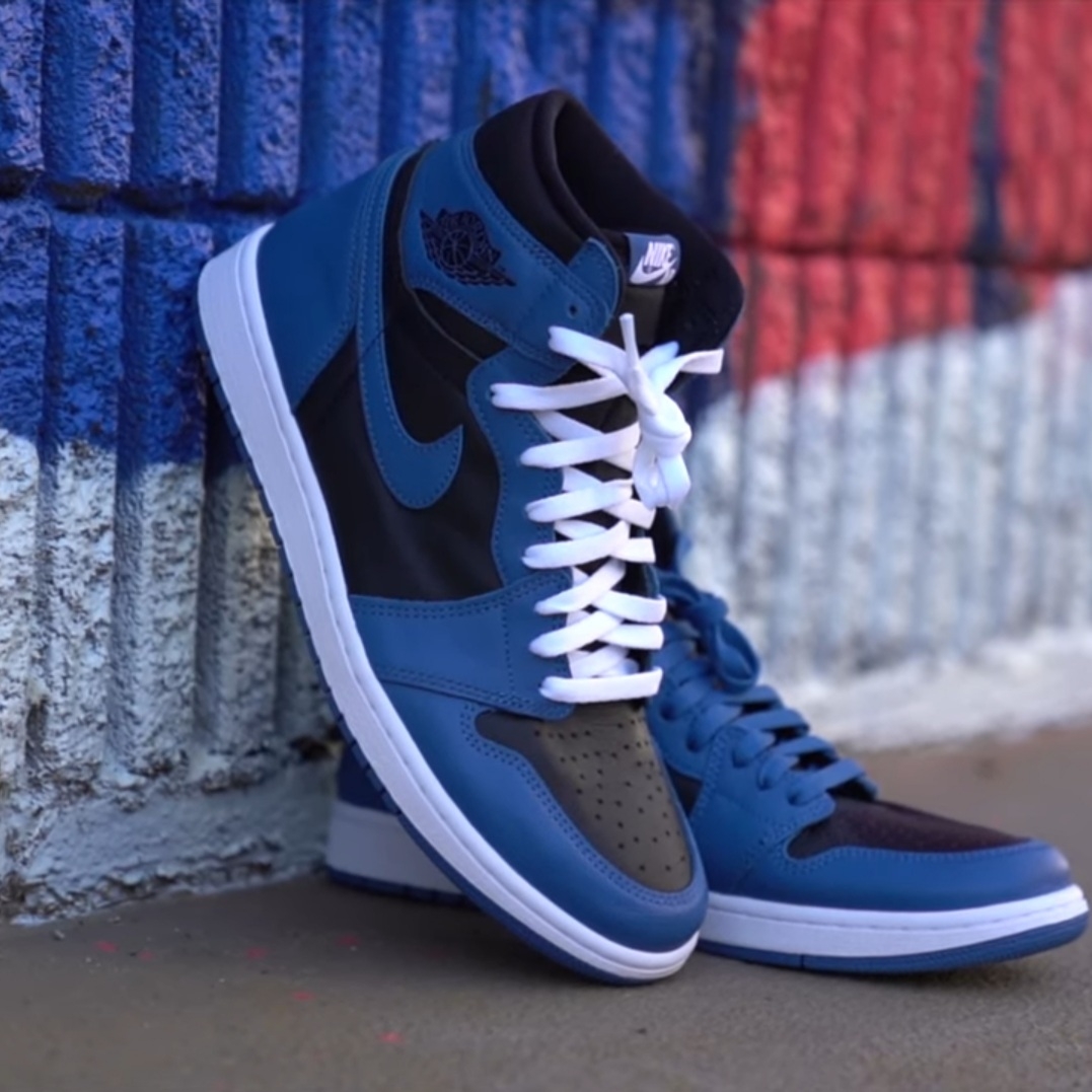 Jordan 1 Retro High OG Dark Marina Blue, (GS) Jordan 1 Retro High OG Dark Marina Blue 착용 스타일 - 2
