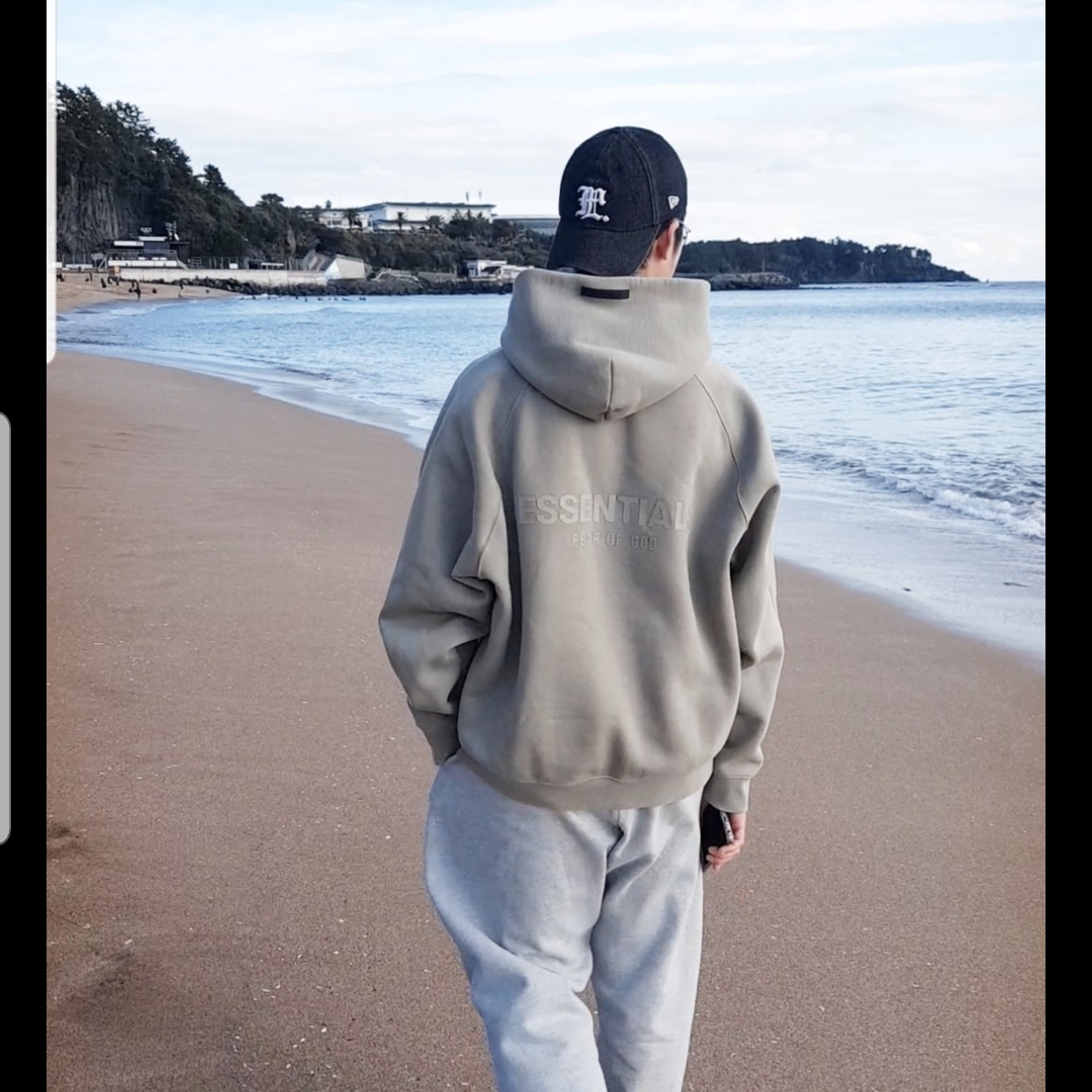 Essentials Pull-Over Hoodie Pistachio - 21FW, Nike Air Force 1 '07 Low White 착용 스타일 - 2