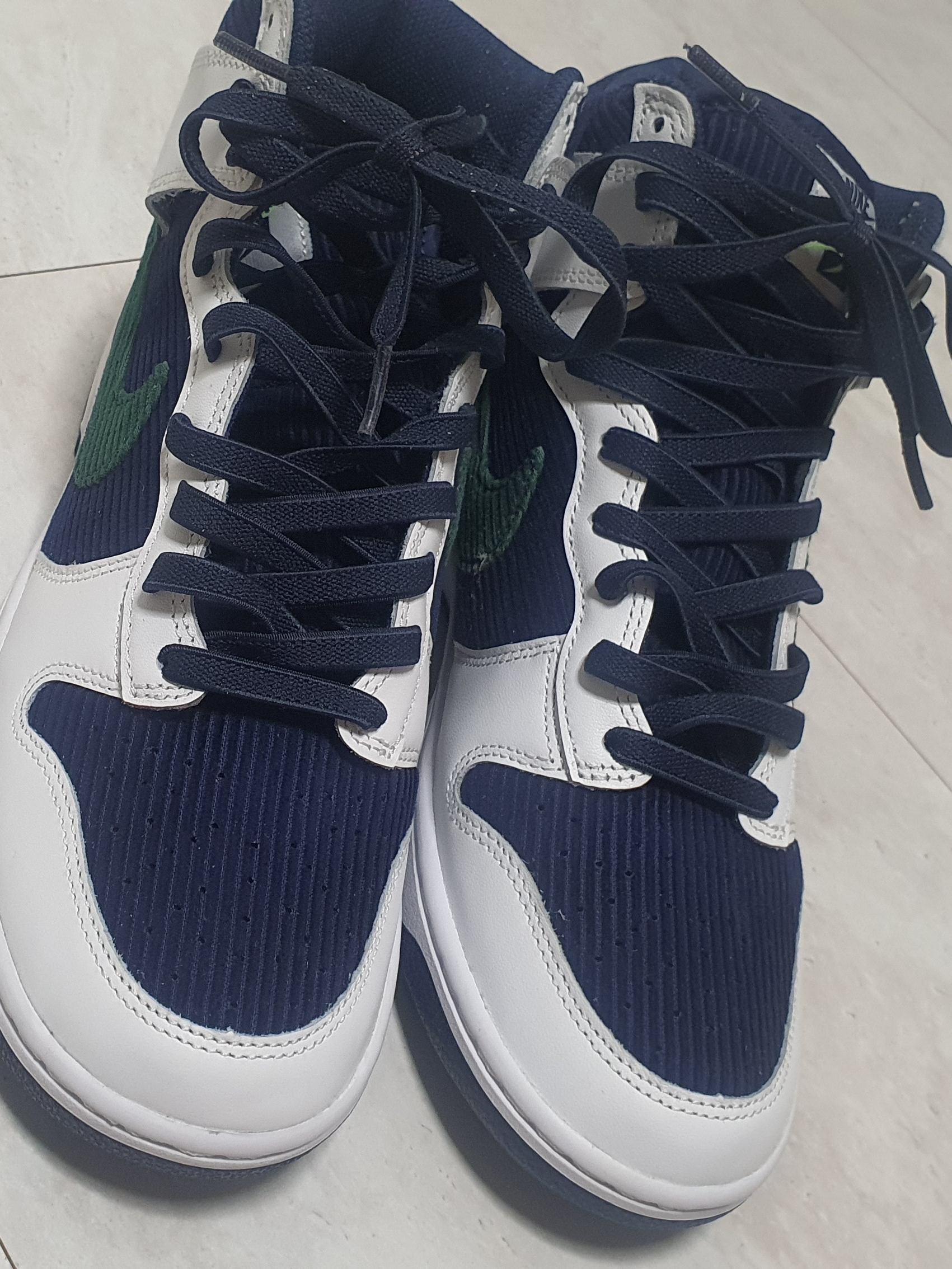 Nike Dunk High PRM EMB College Navy 착용 스타일 - 3