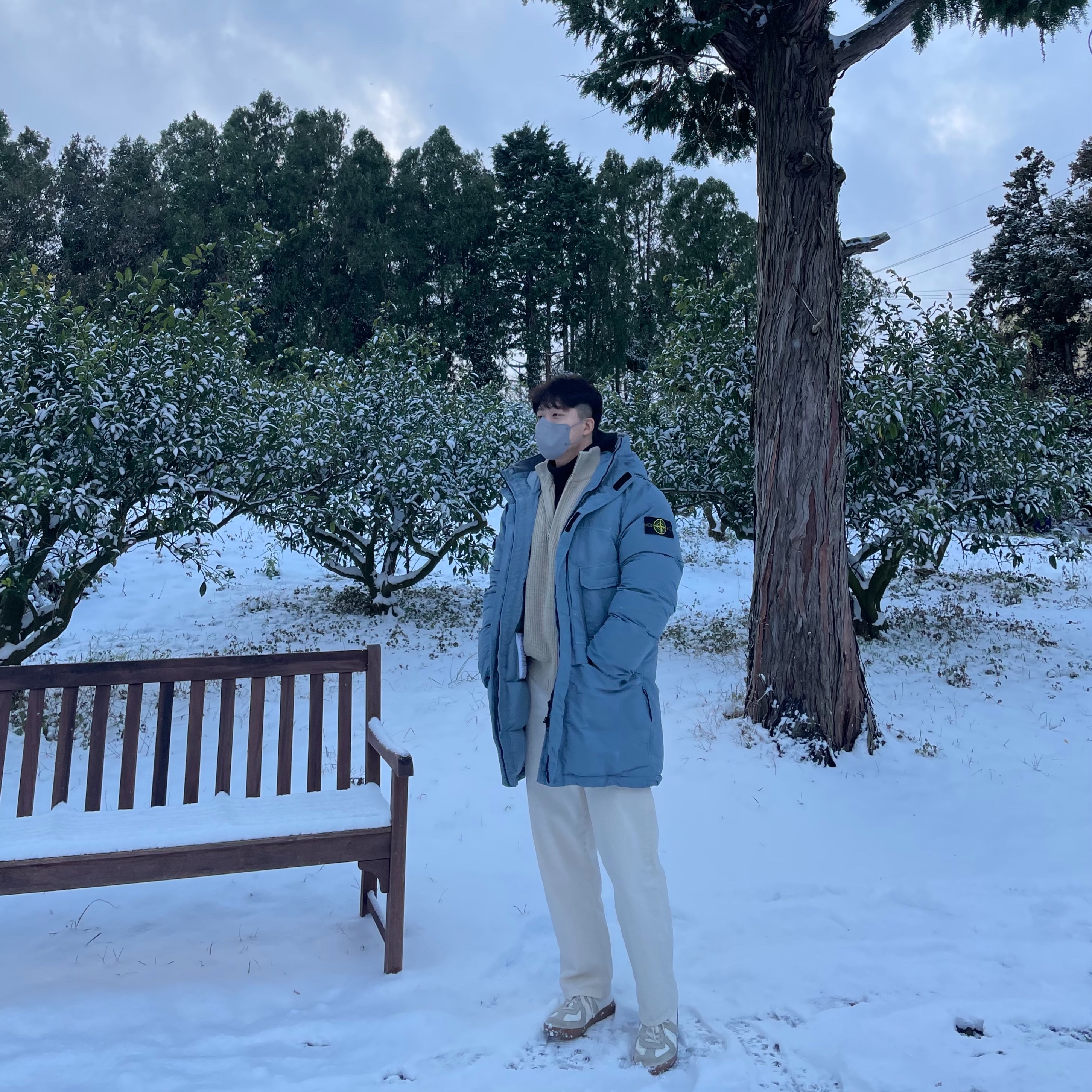 Stone Island 70333 Naslan Down-TC Parka Olive - 21FW 착용 스타일 - 1