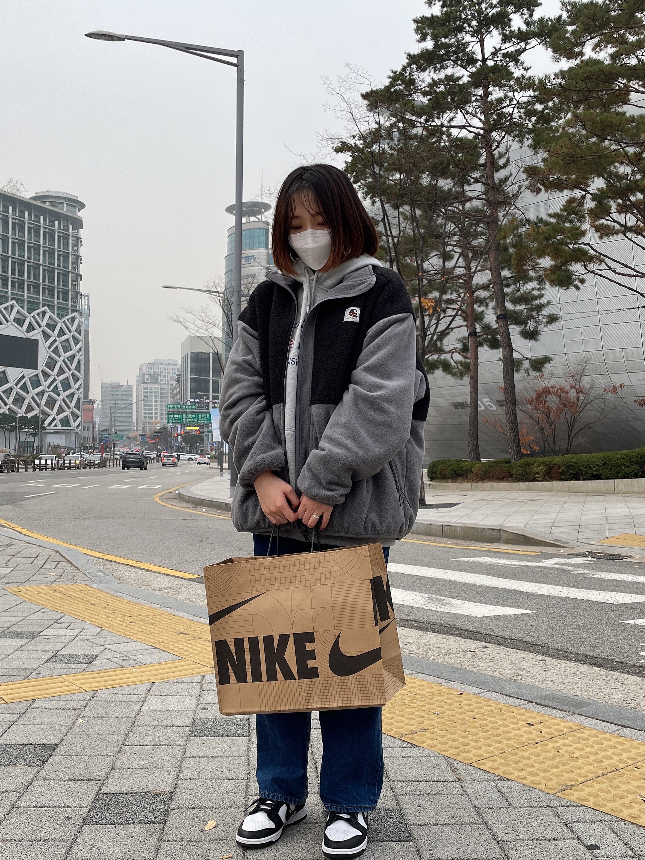 (W) Nike Dunk Low Black 착용 스타일
