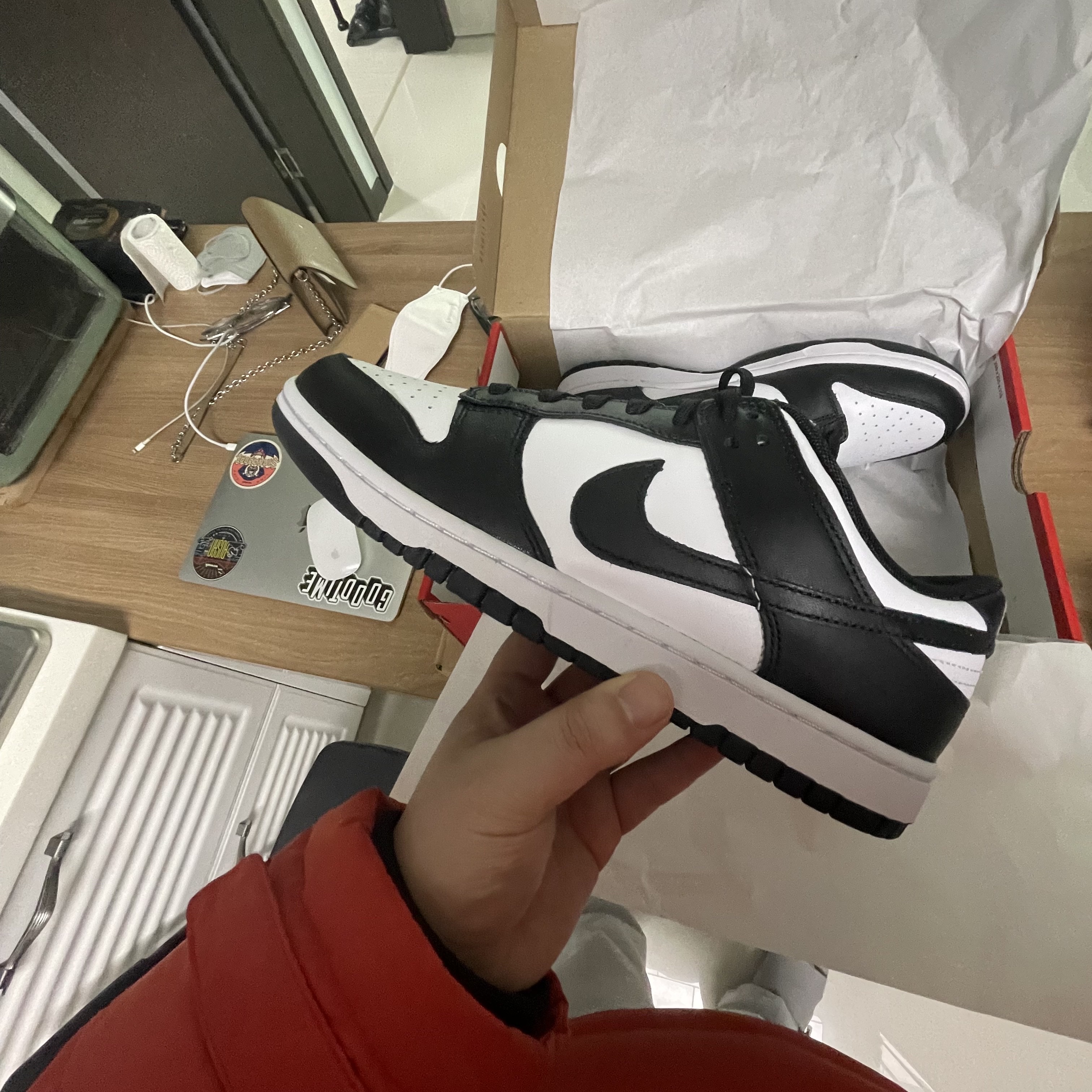 Nike Dunk Low Retro Black 착용 스타일 - 4