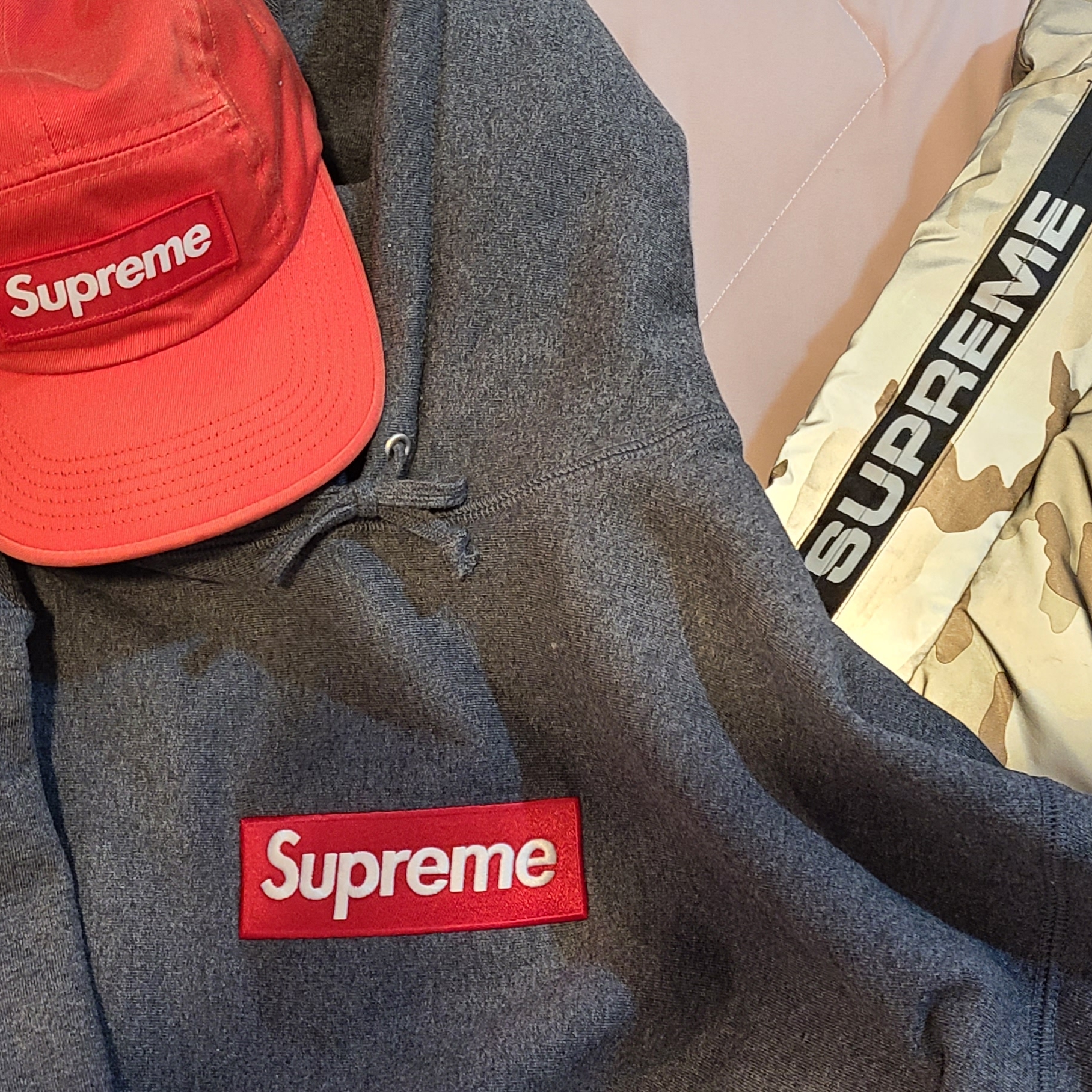 Supreme Box Logo Hooded Sweatshirt Charcoal - 21FW 착용 스타일