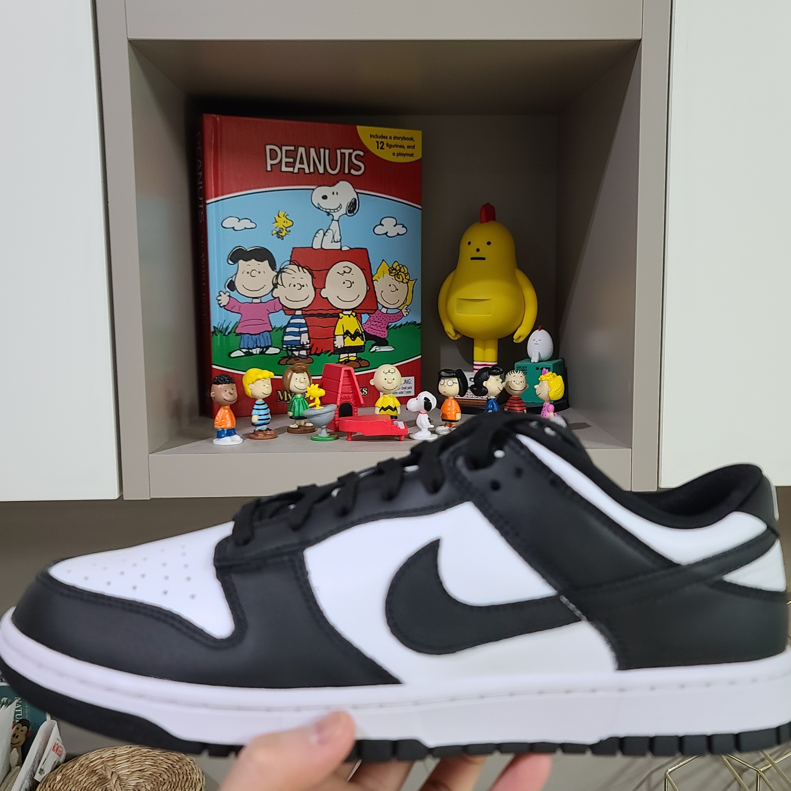 Nike Dunk Low Retro Black, (W) Nike Dunk Low Black 착용 스타일 - 1