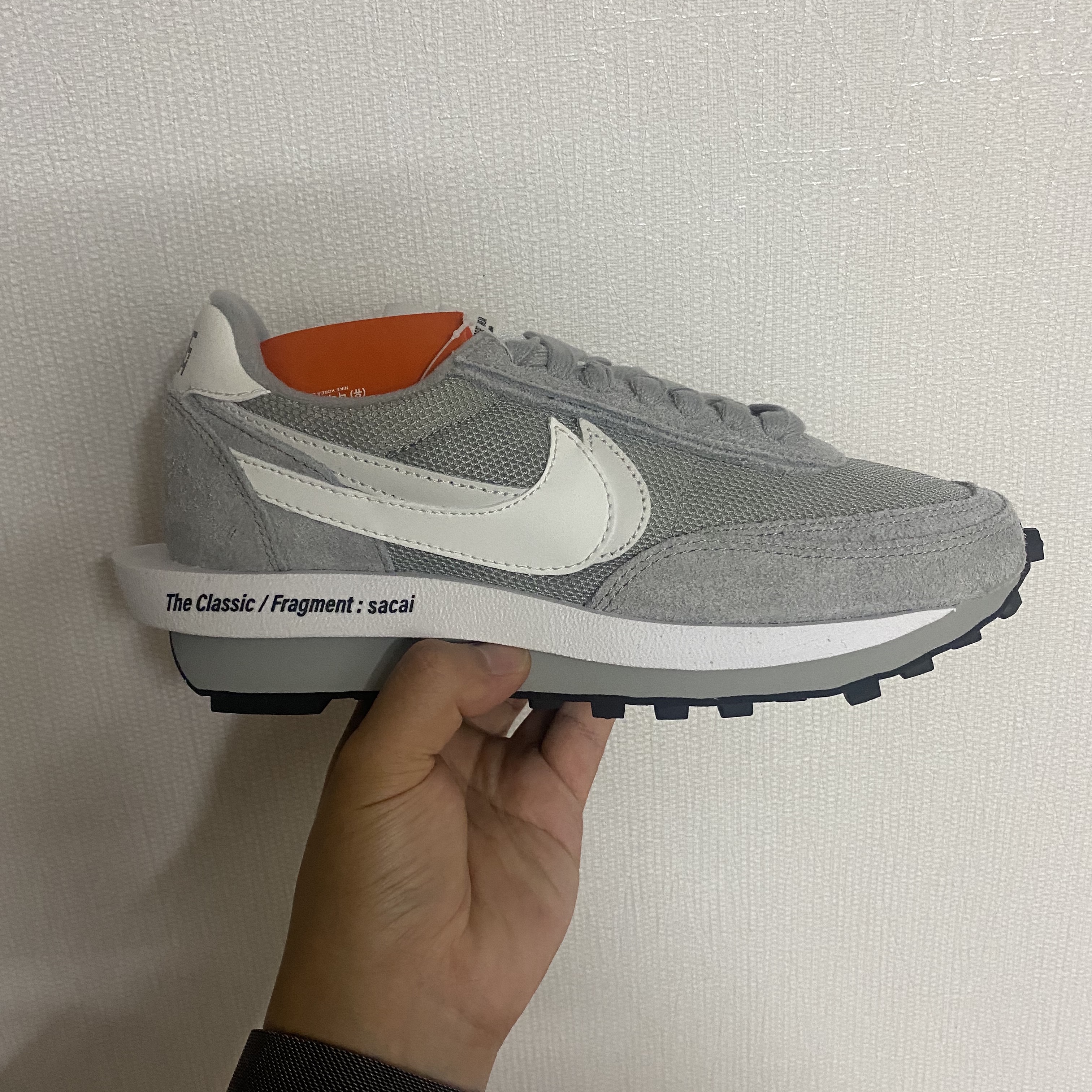 Nike x Sacai x Fragment LDWaffle Light Smoke Grey 착용 스타일