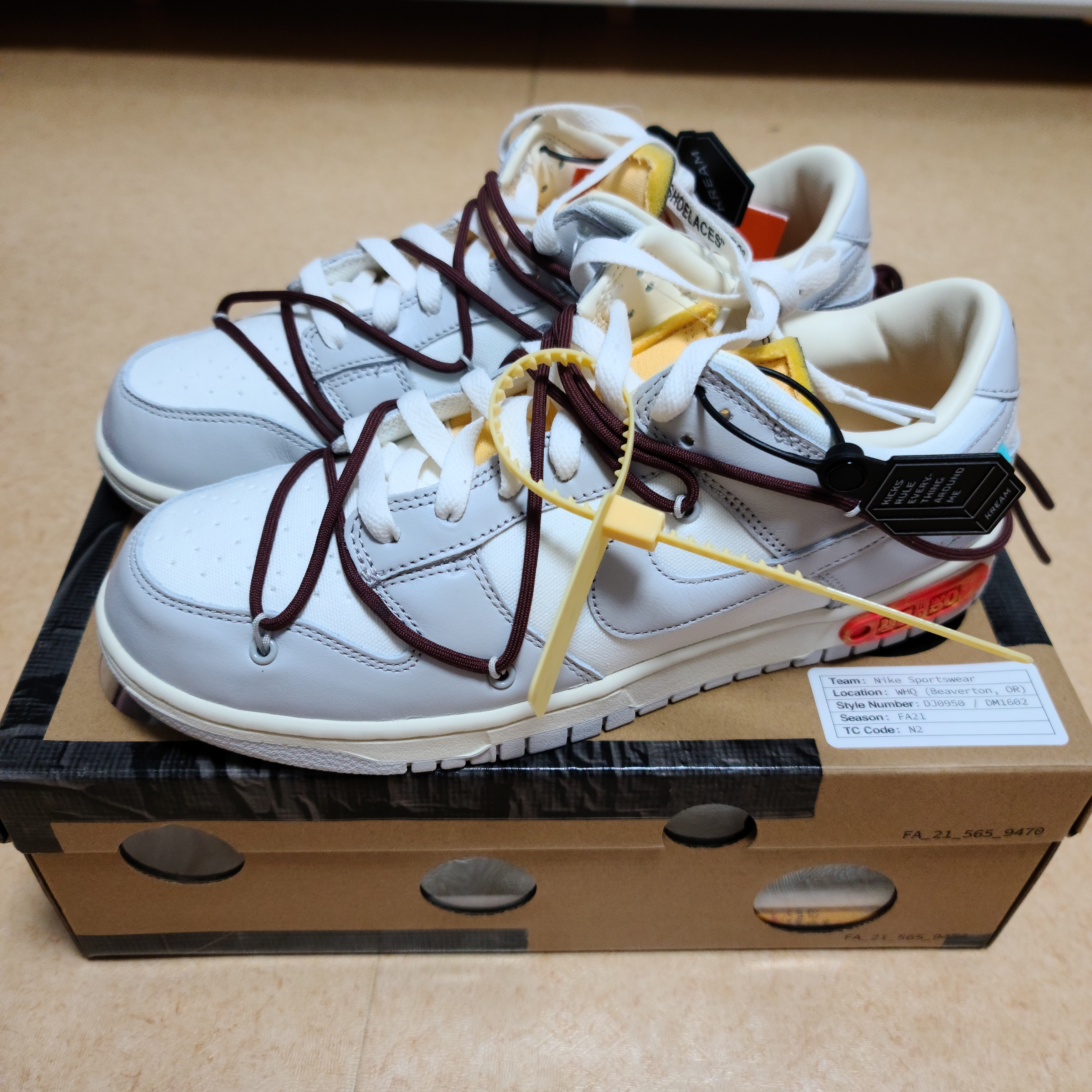 Nike x Off-White Dunk Low The 50 - Lot 46 착용 스타일