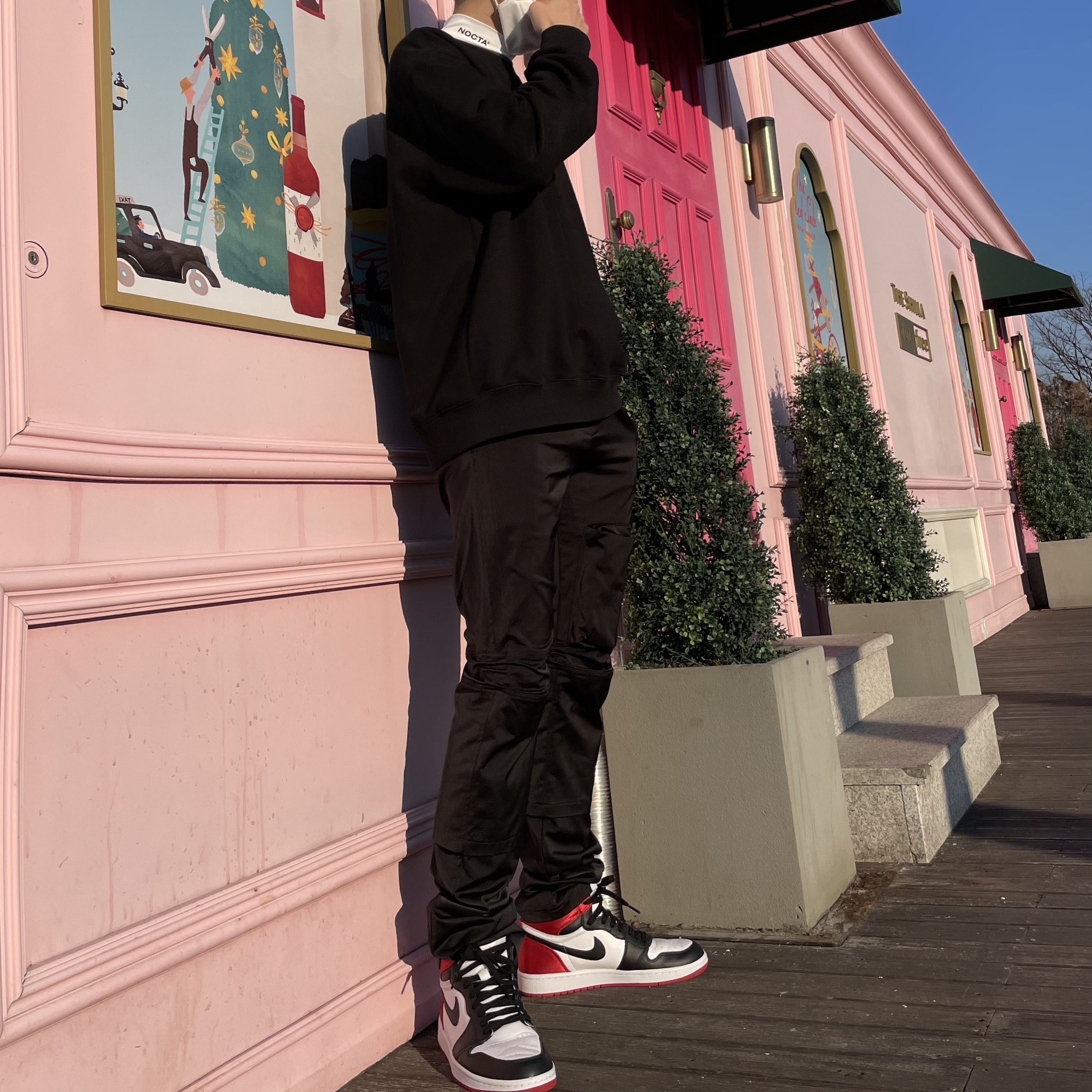 (W) Jordan 1 Retro High Satin Black Toe 착용 스타일