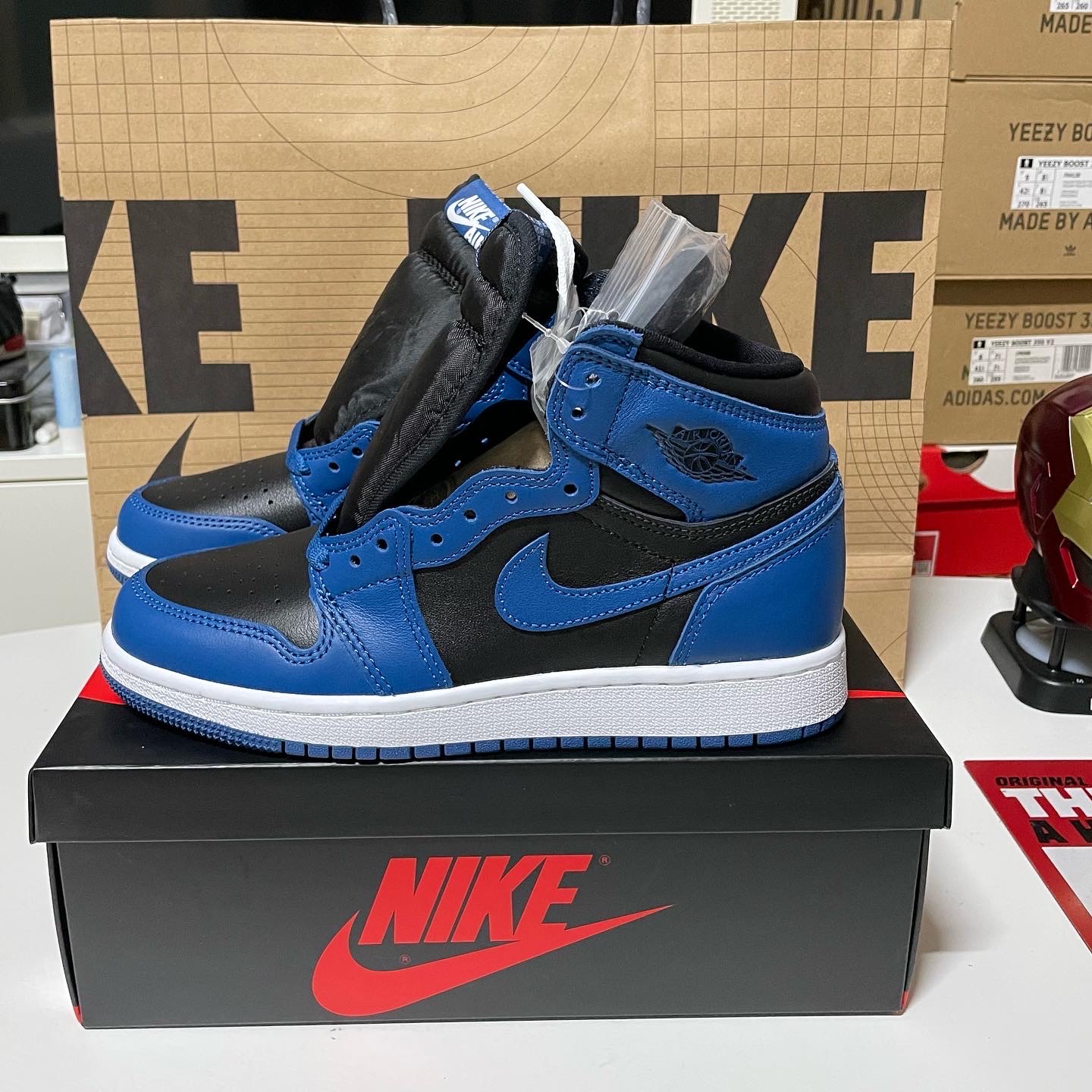 (GS) Jordan 1 Retro High OG Dark Marina Blue 착용 스타일 - 1